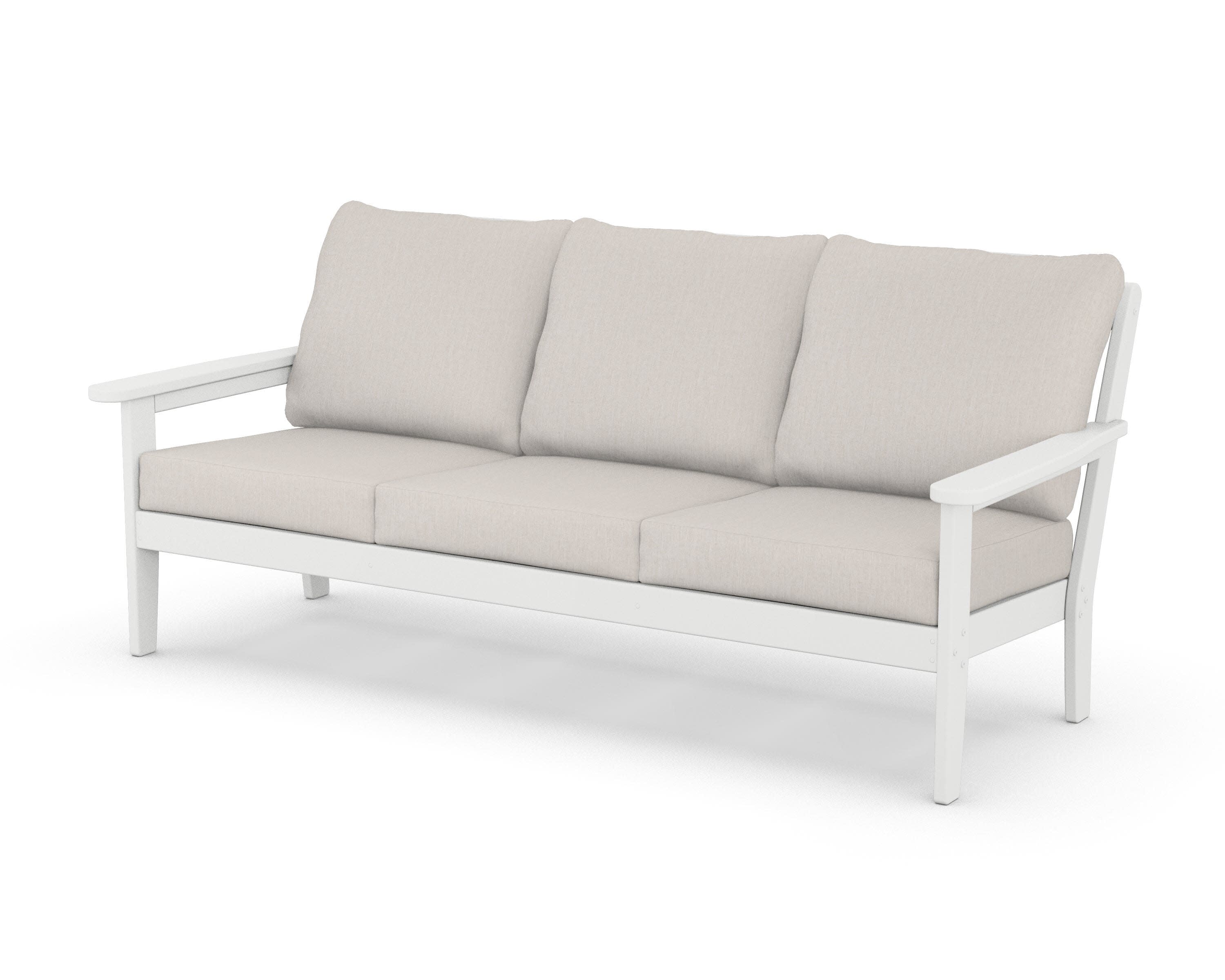 Cottage Deep Seating Sofa in White / Cast Ash