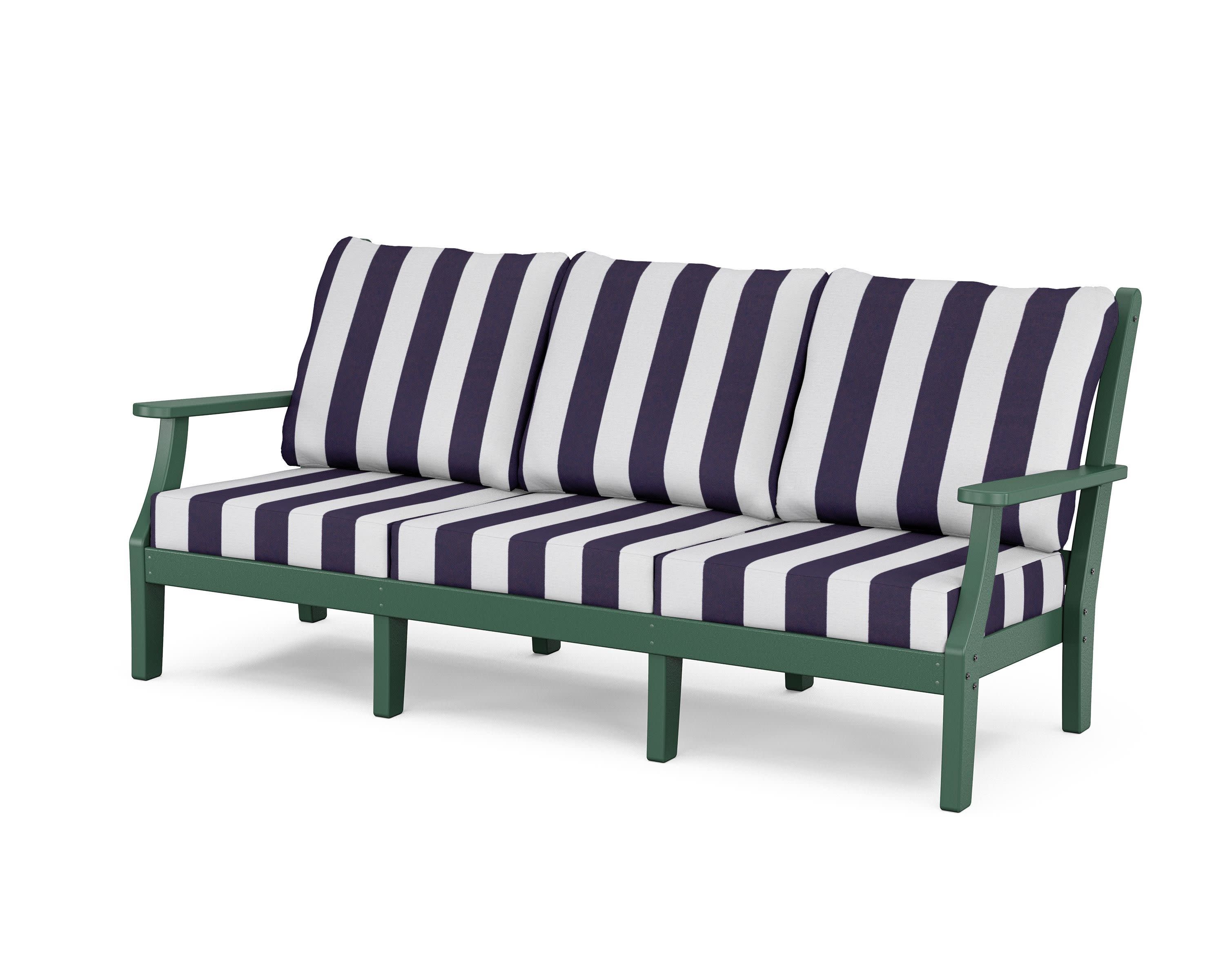 Wovendale Deep Seating Sofa in Green / Cabana Stripe Navy