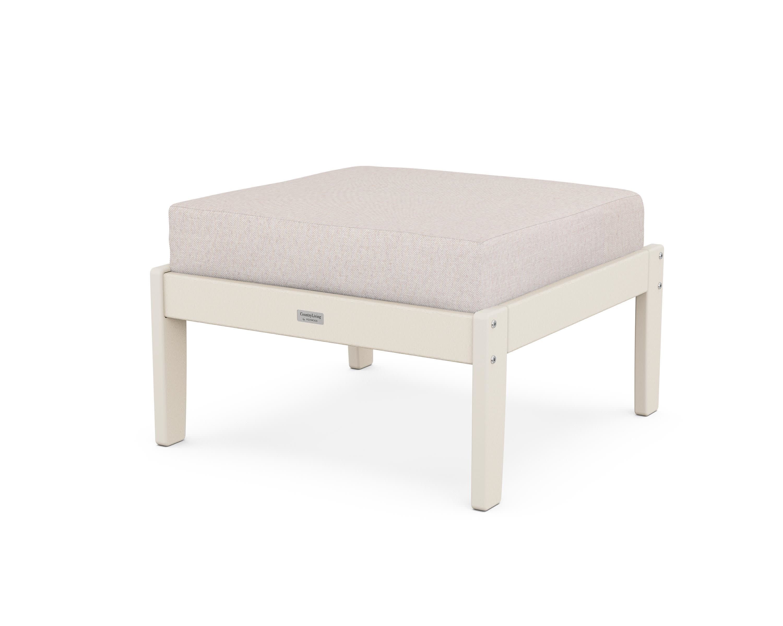 Cottage Deep Seating Ottoman in Sand / Dune Burlap