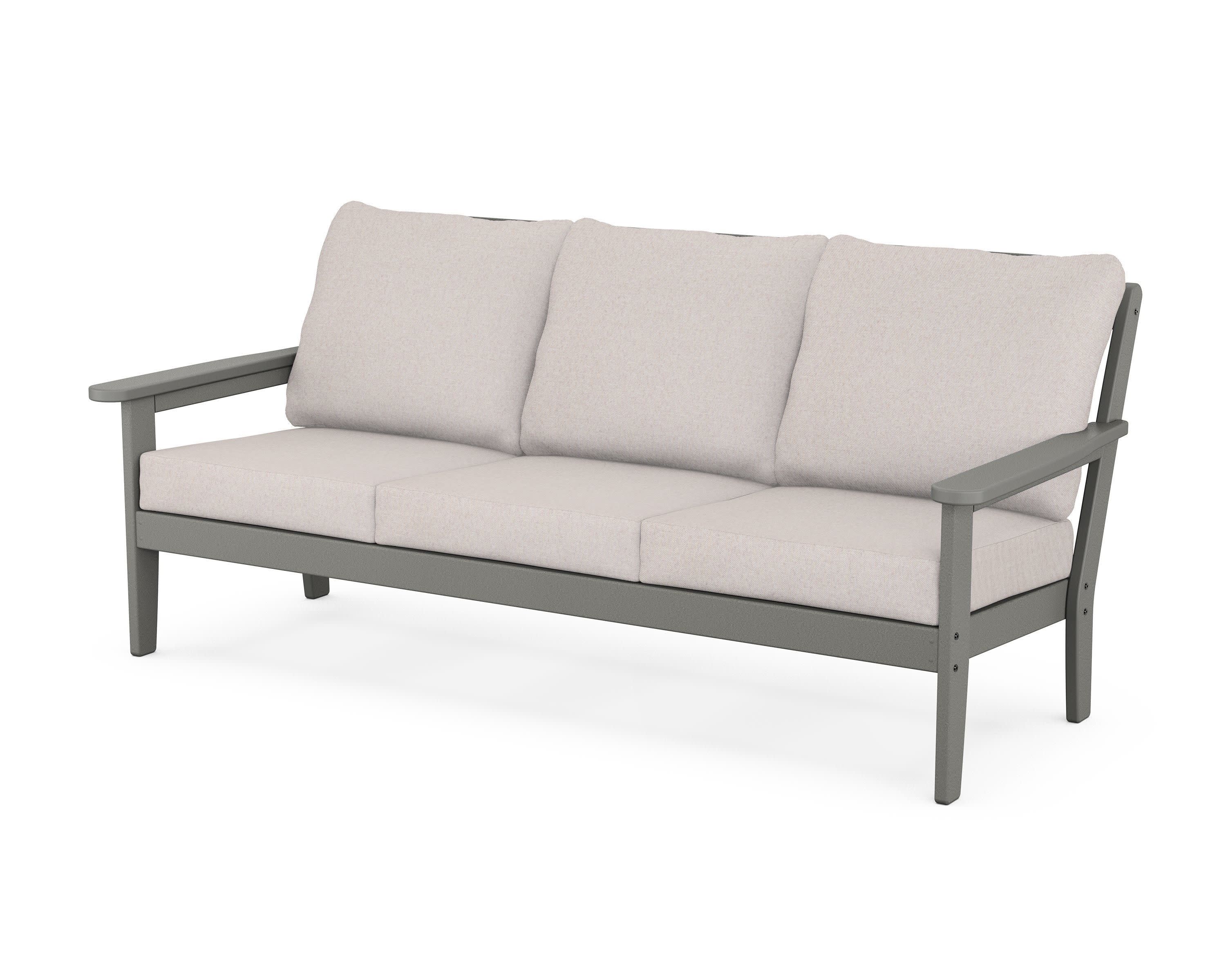 Cottage Deep Seating Sofa in Slate Grey / Dune Burlap