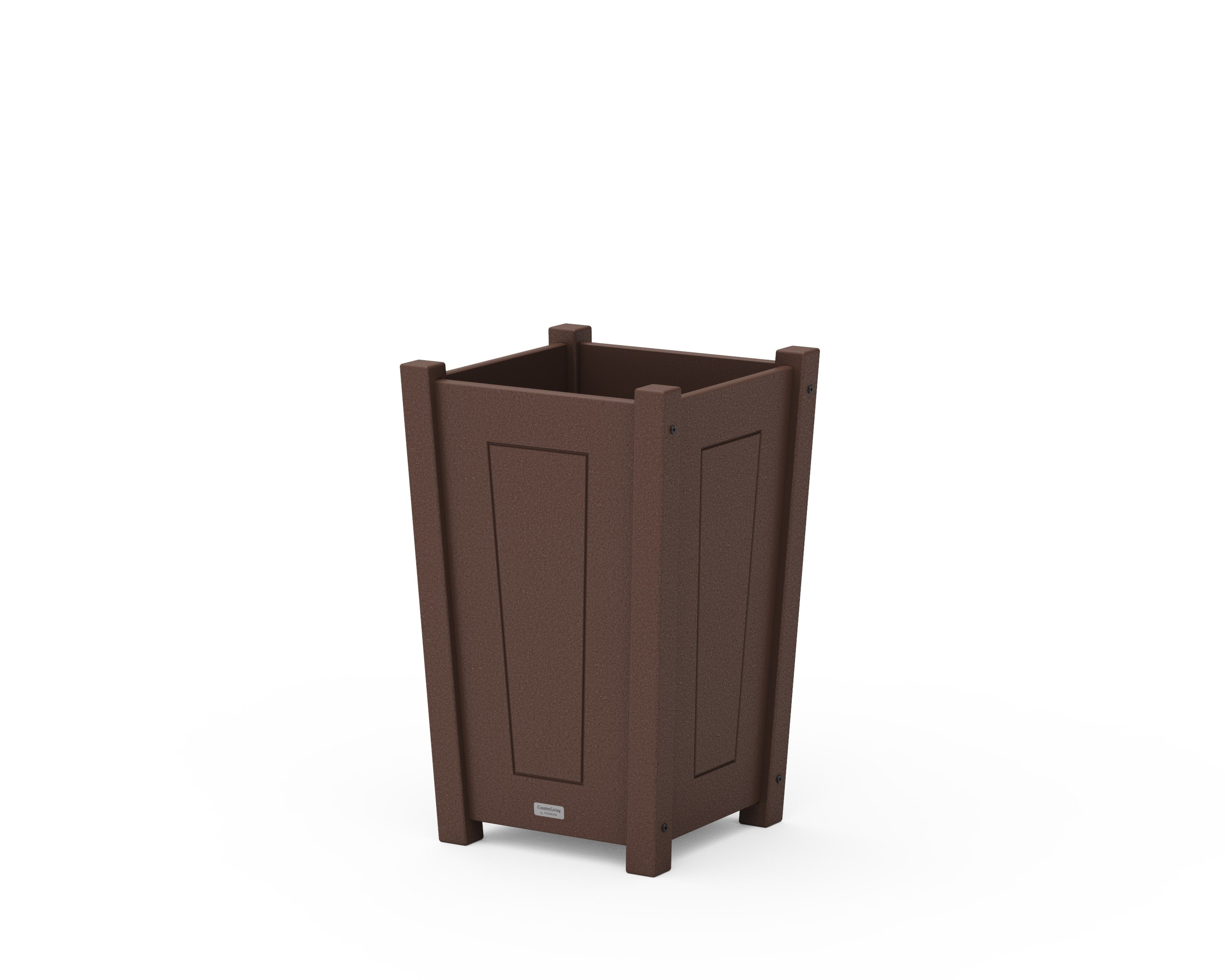 Country Living Tapered Square Short Planter Box in Mahogany