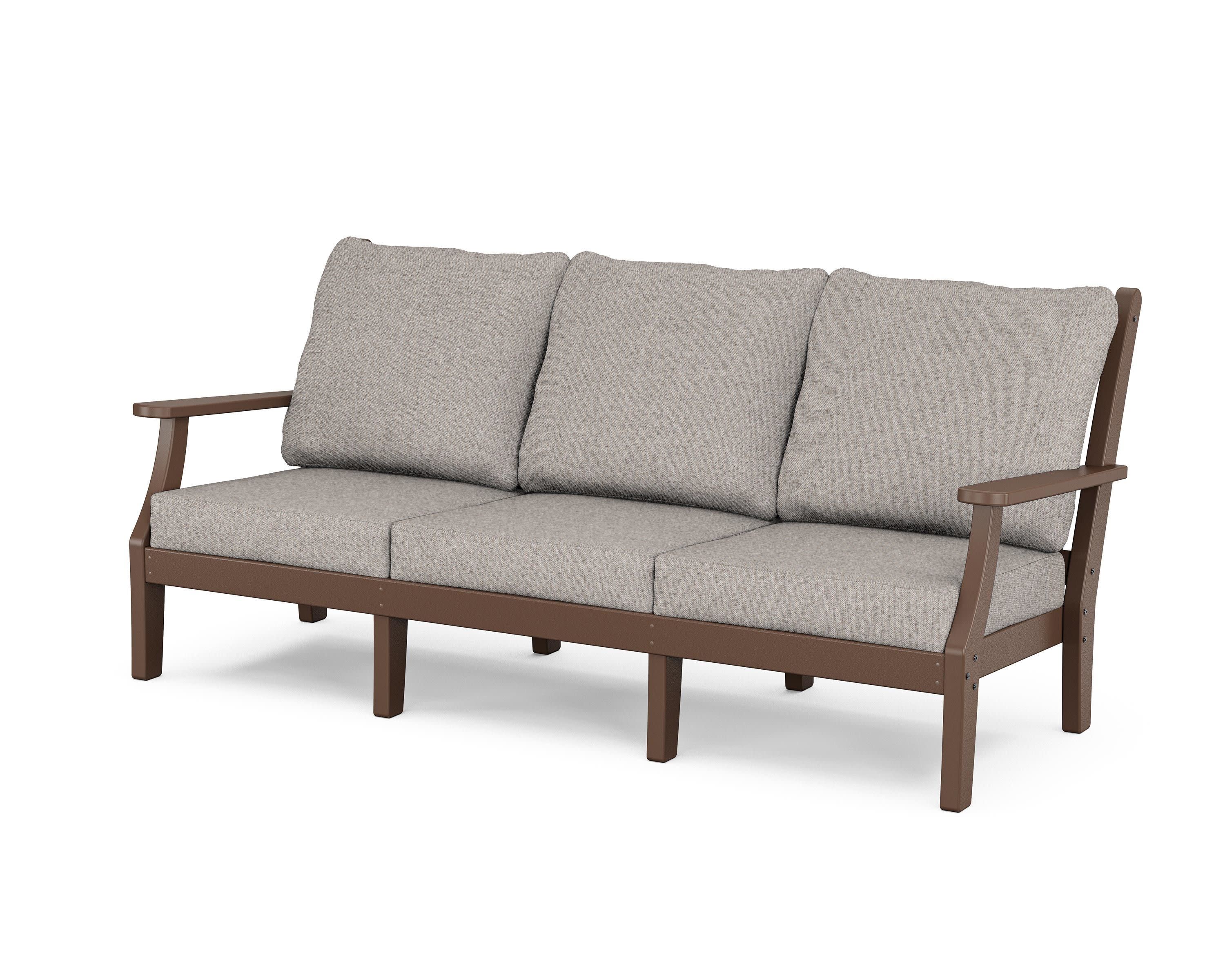 Wovendale Deep Seating Sofa in Mahogany / Weathered Tweed