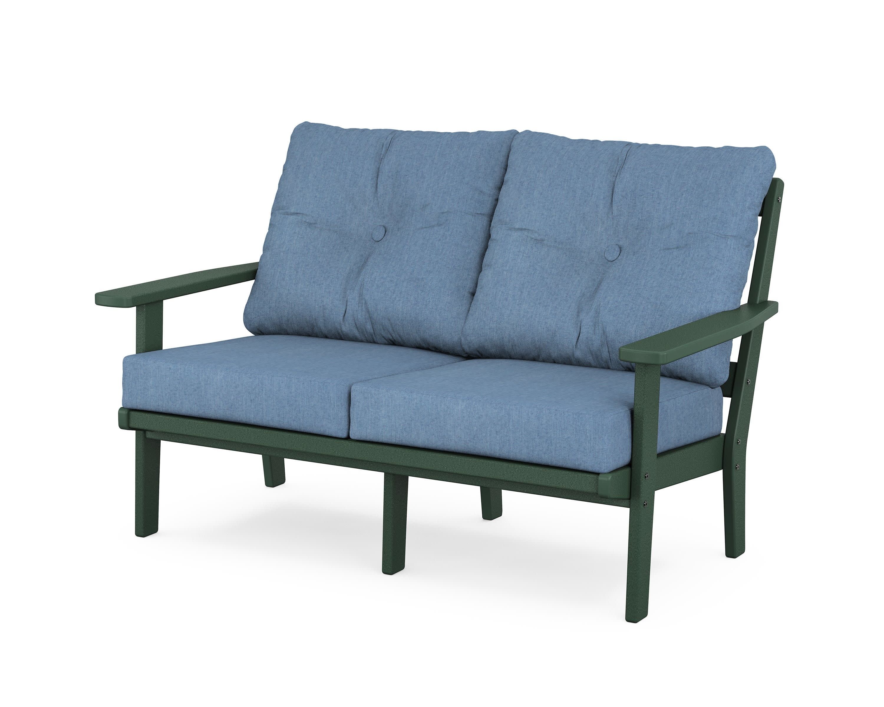 Prairie Deep SeatingLoveseat in Green / Sky Blue