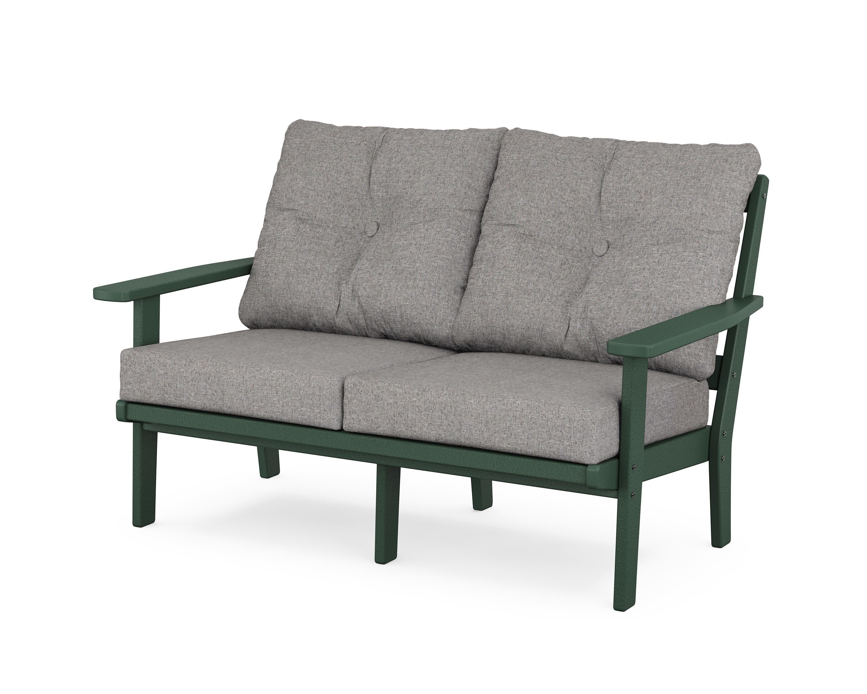 Prairie Deep SeatingLoveseat in Green / Grey Mist