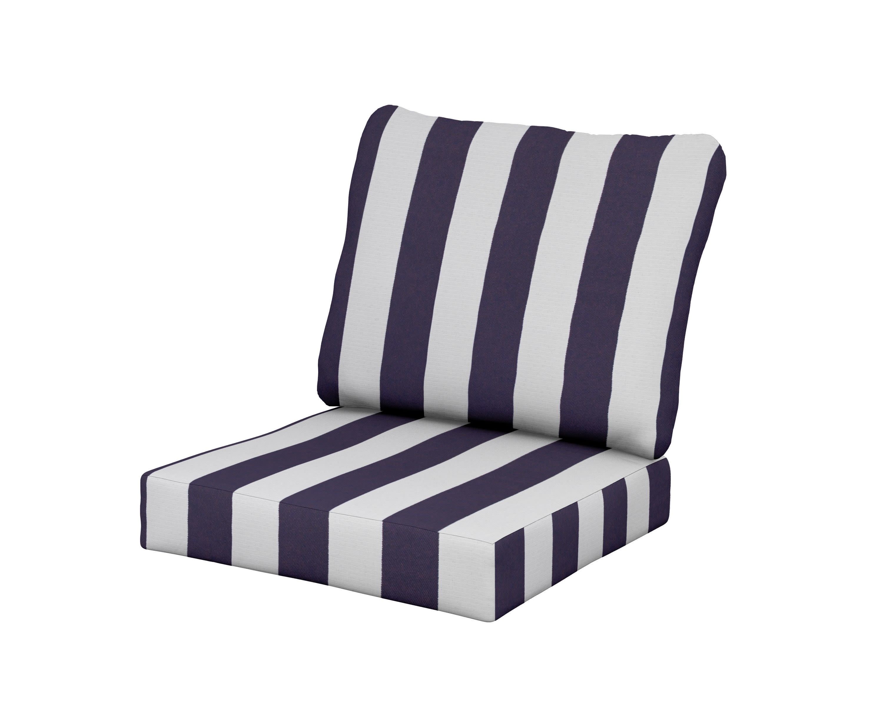 Classics Seat/Back Cushion Set in Cabana Stripe Navy