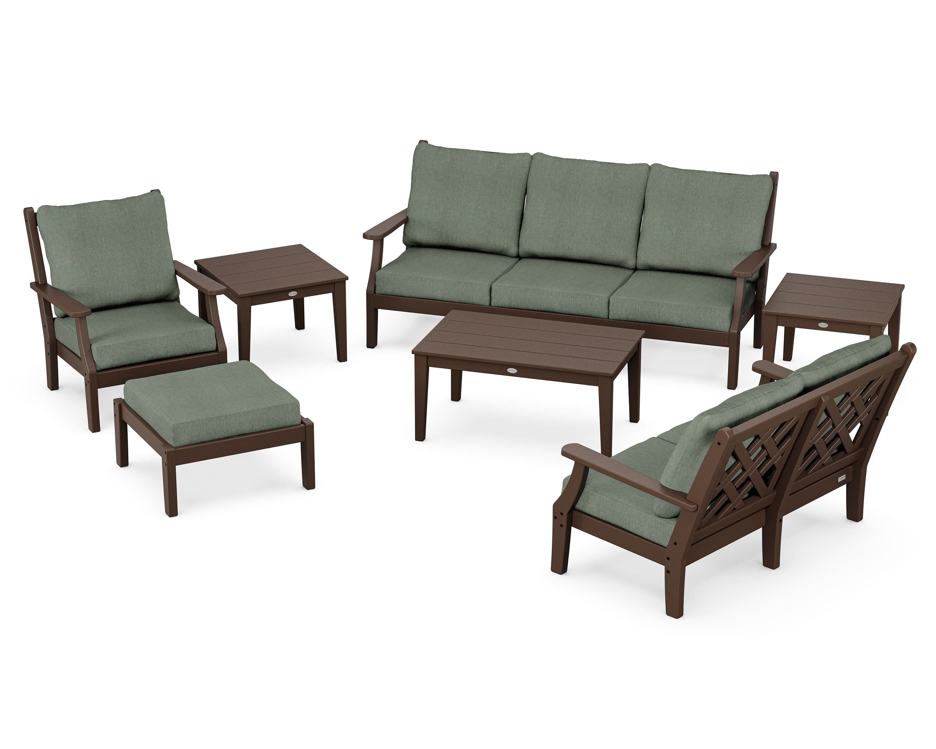 Wovendale 7-Piece Deep Seating Set in Mahogany / Cast Sage