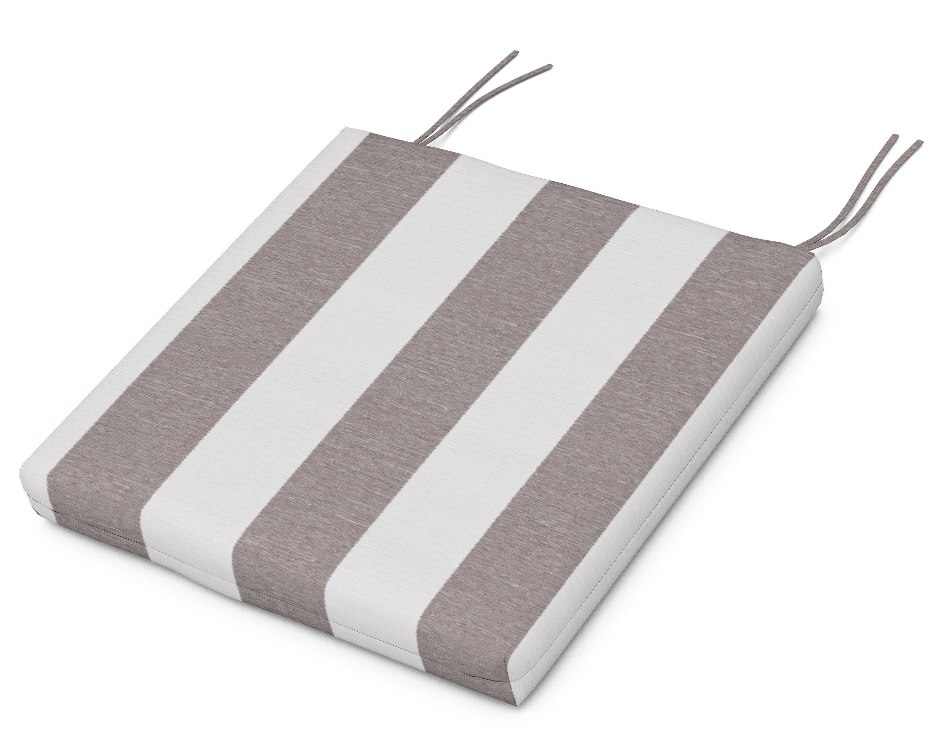 Seat Cushion 17"D x 20.75"W x 2.5"H in Cabana Stripe Grey Mist