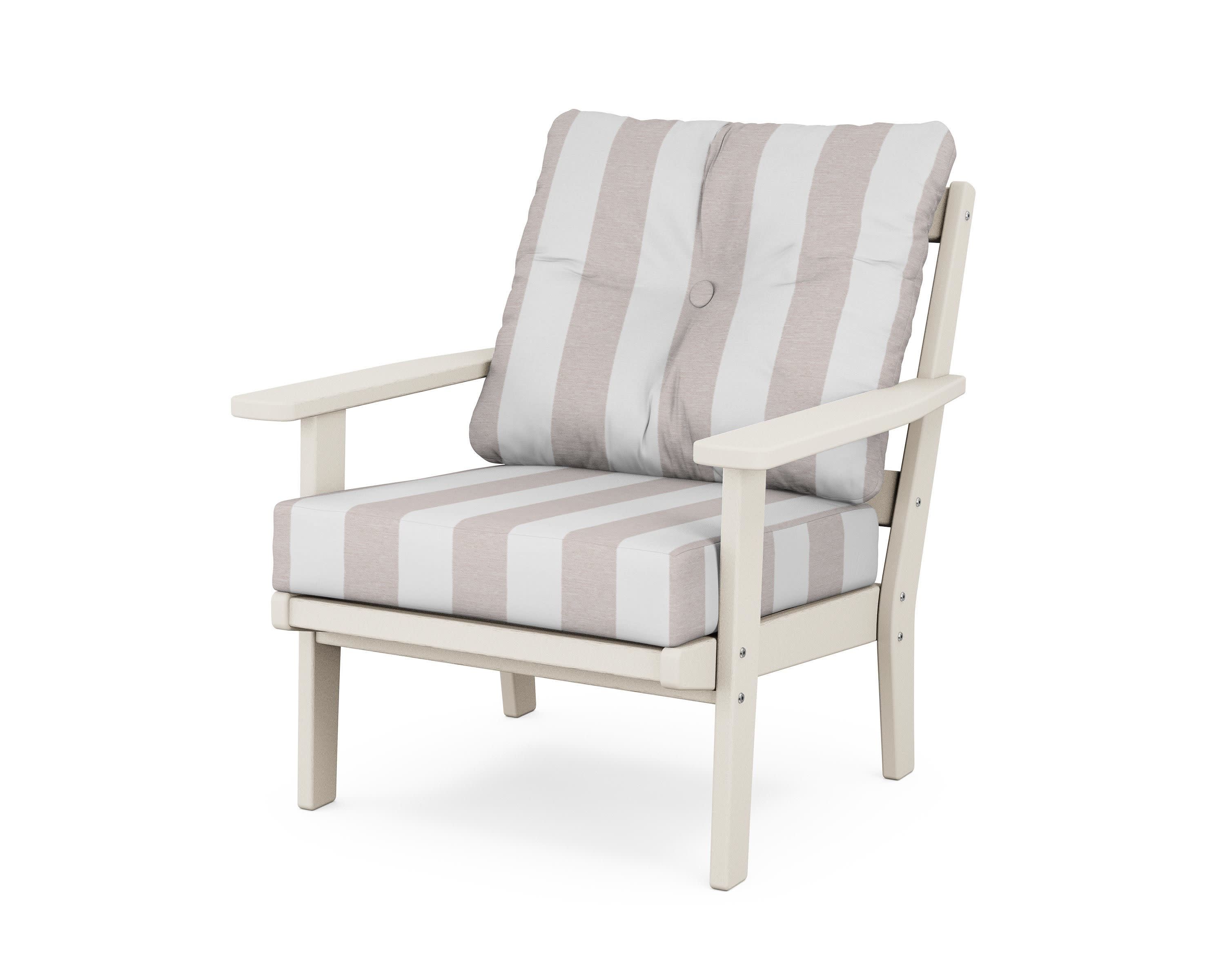 Prairie Deep Seating Chair in Sand / Cabana Stripe Dune Burlap