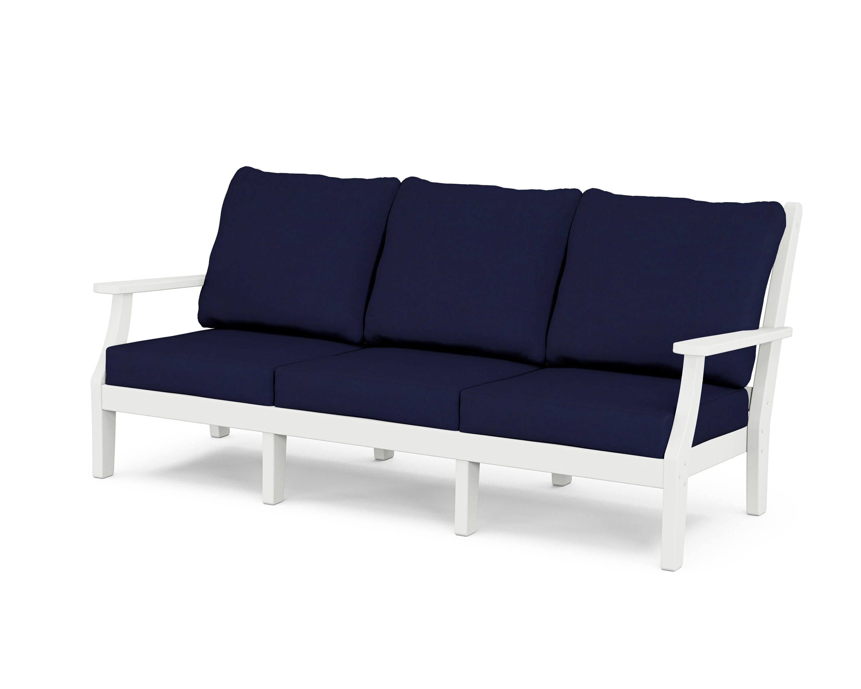 Wovendale Deep Seating Sofa in White / Navy