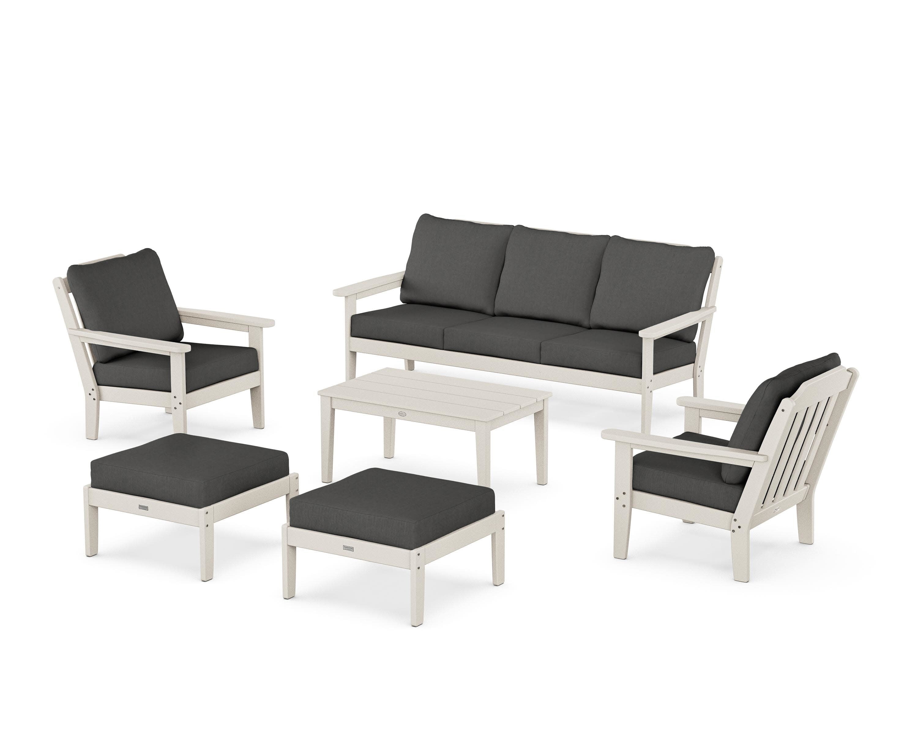 Cottage 6-Piece Lounge Sofa Set in Sand / Spectrum Carbon
