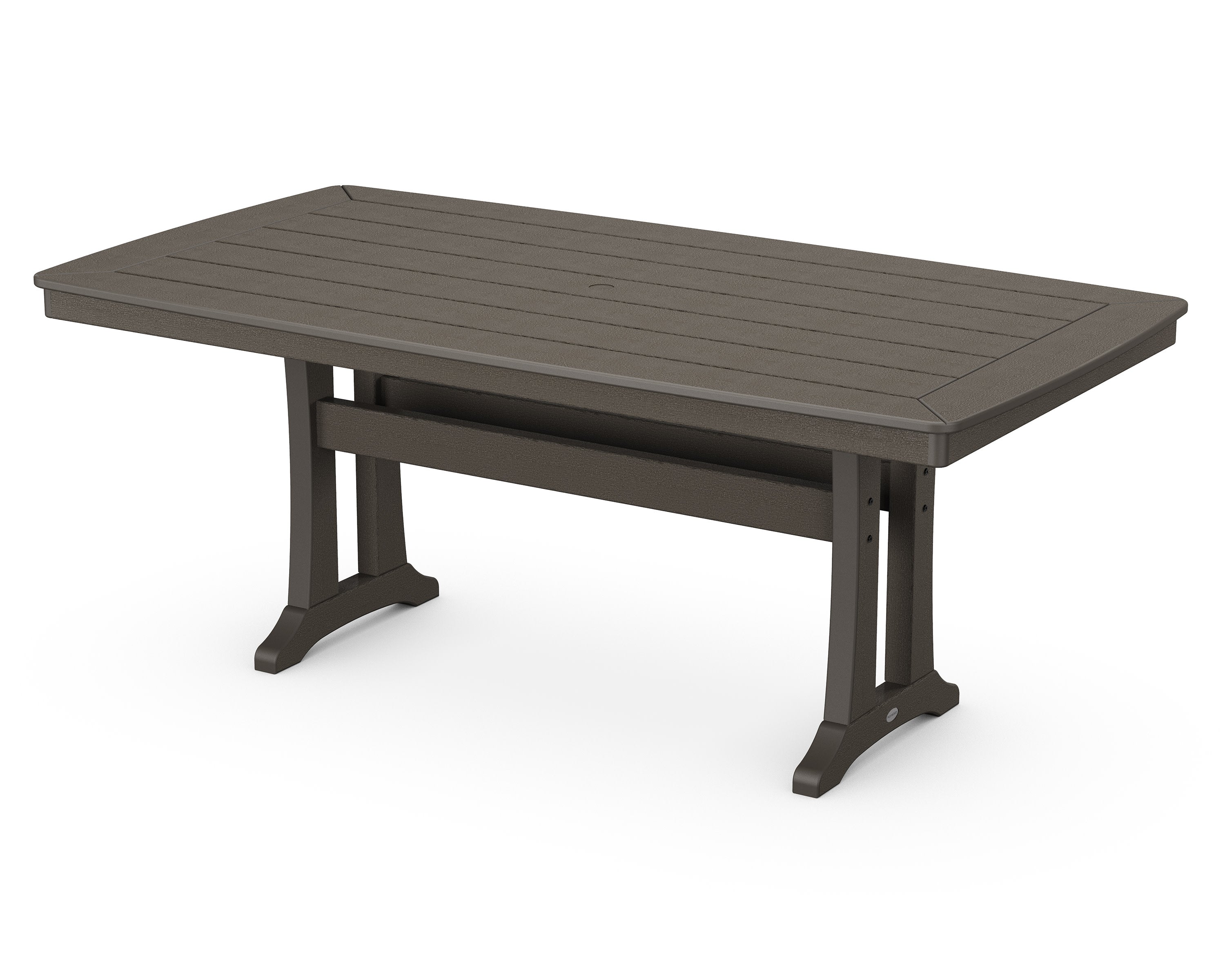 Nautical Trestle 38" x 73" Dining Table in Vintage Coffee