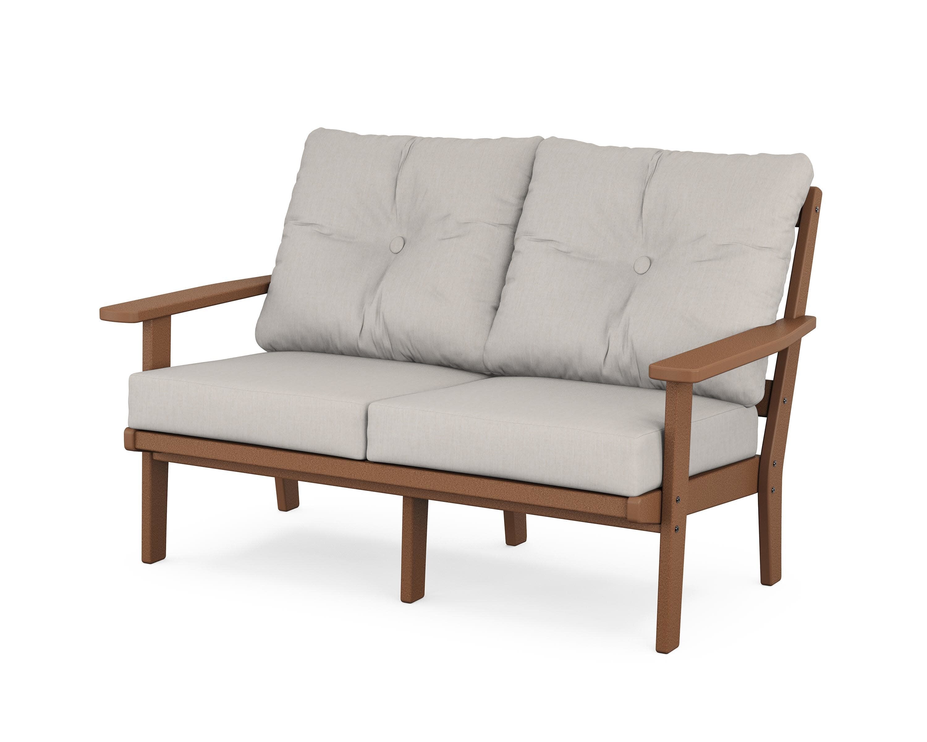 Prairie Deep SeatingLoveseat in Teak / Cast Ash
