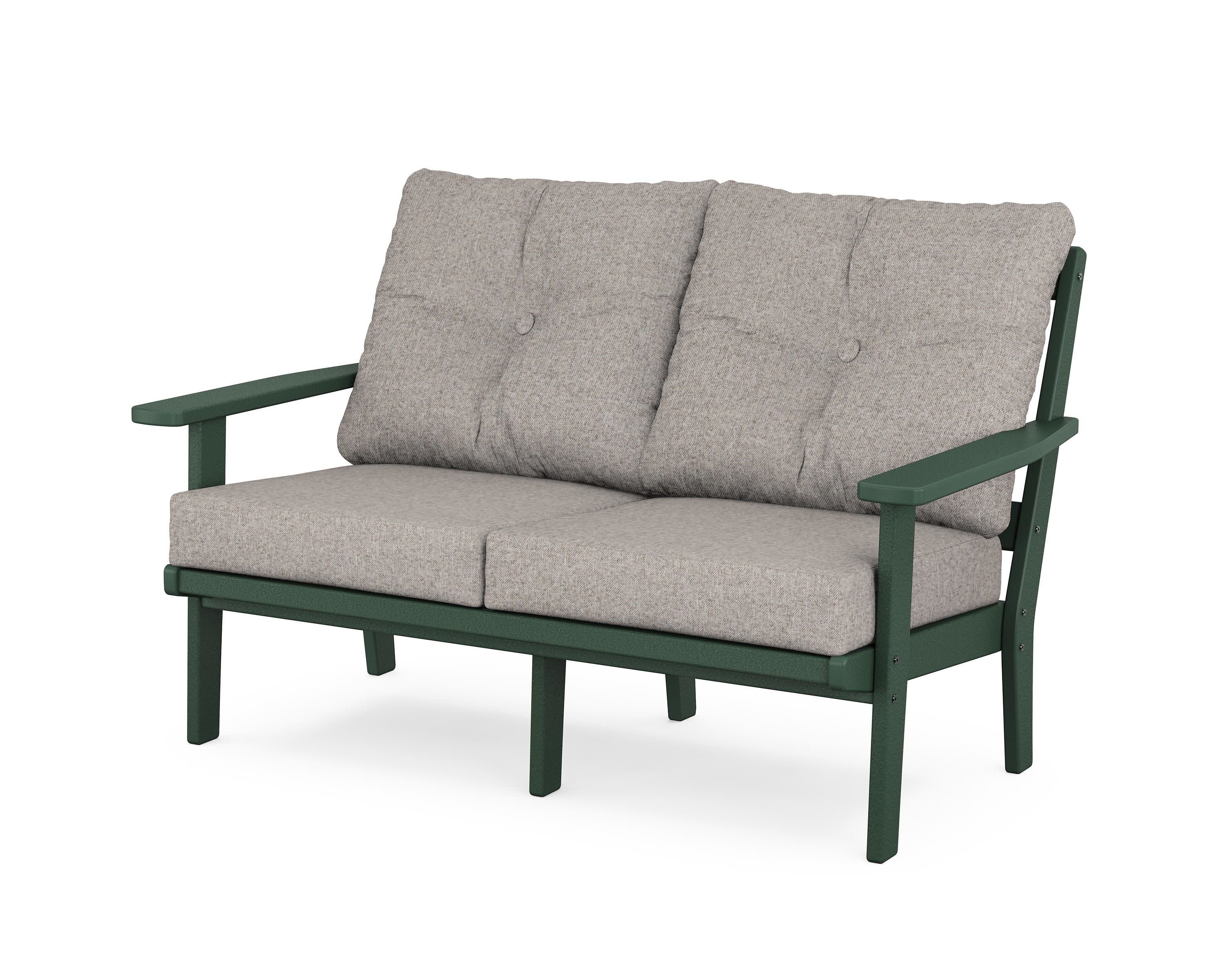 Prairie Deep SeatingLoveseat in Green / Weathered Tweed