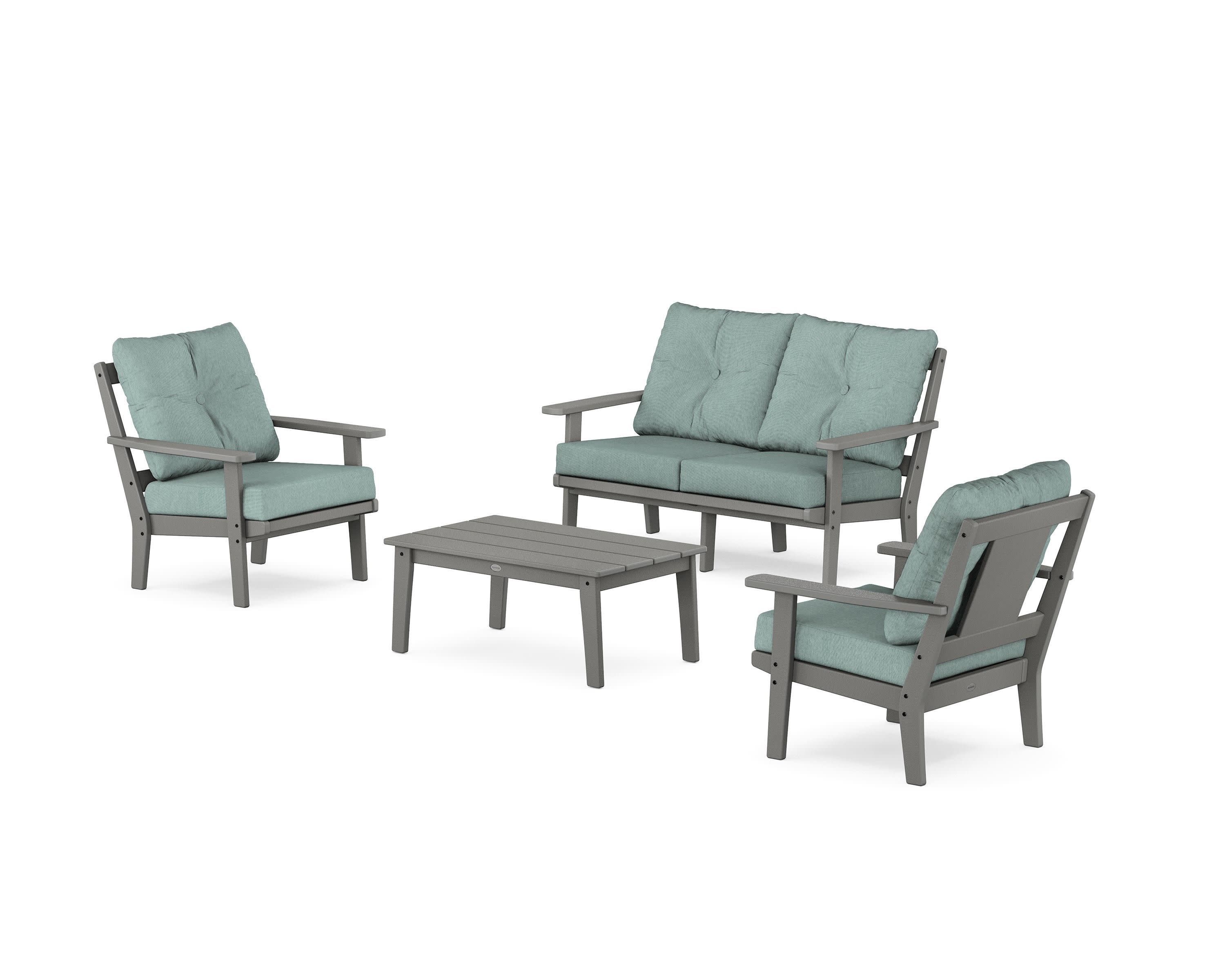 Prairie 4-Piece Deep Seating Set with Loveseat in Slate Grey / Glacier Spa