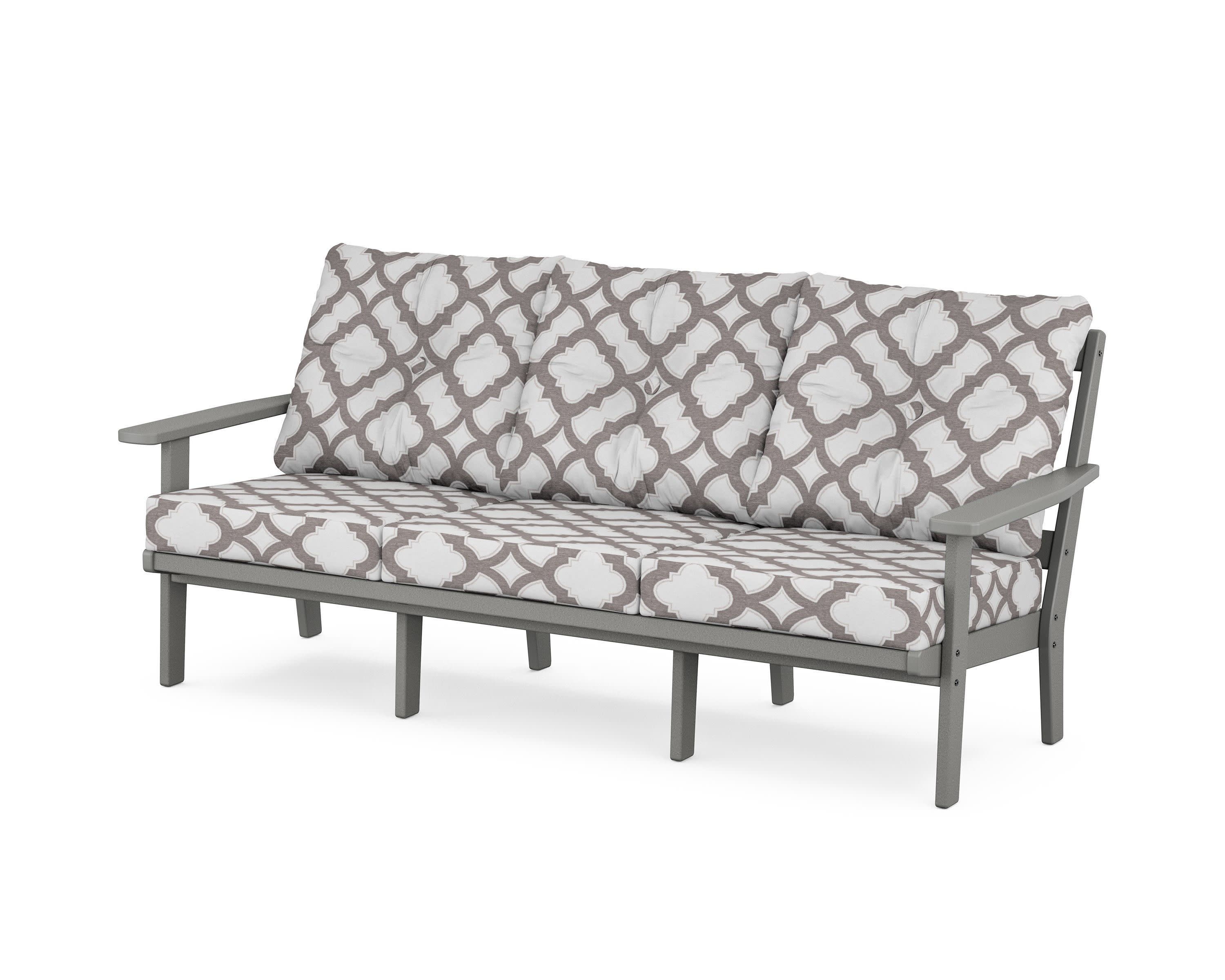 PrairieDeep Seating Sofa in Slate Grey / Trellis Grey Mist
