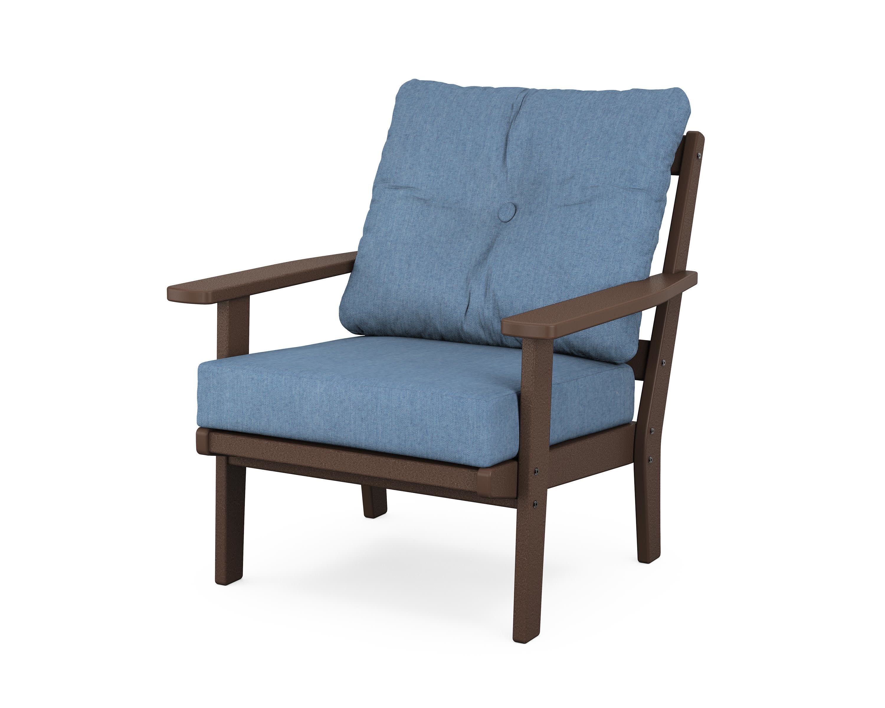 Prairie Deep Seating Chair in Mahogany / Sky Blue