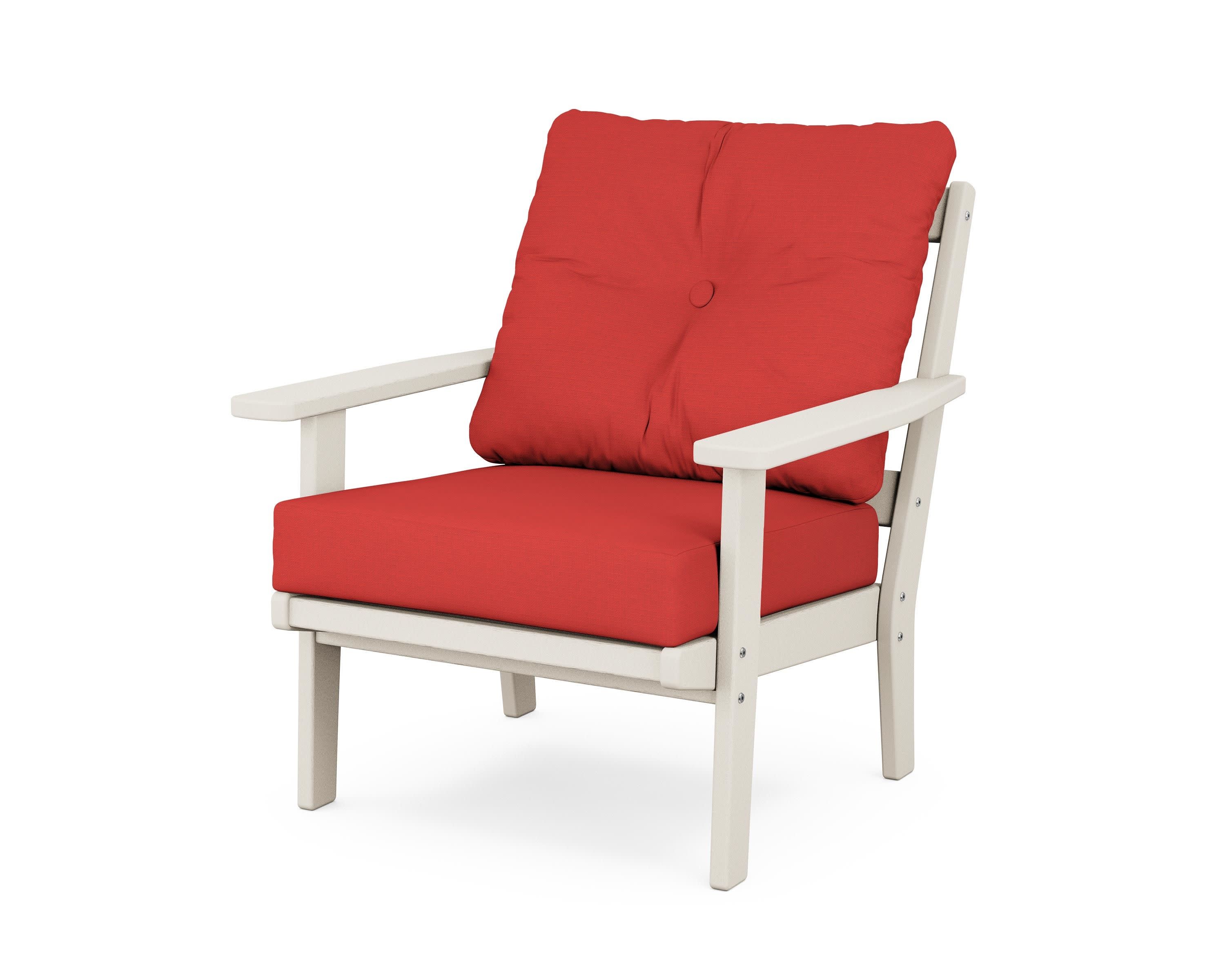 Prairie Deep Seating Chair in Sand / Crimson Linen