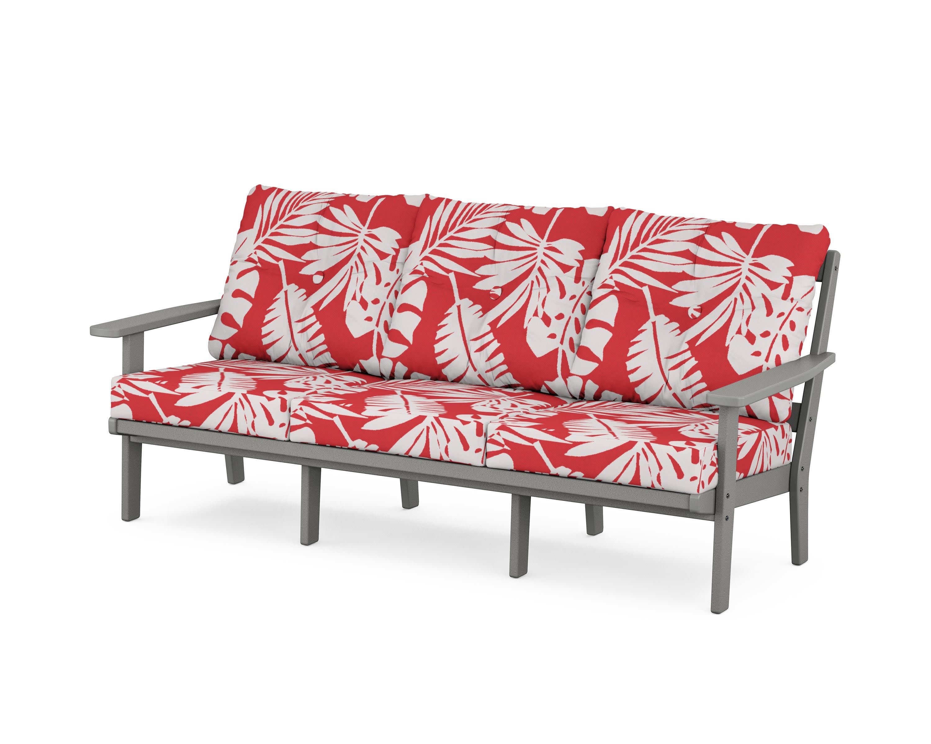 PrairieDeep Seating Sofa in Slate Grey / Leaf Crimson
