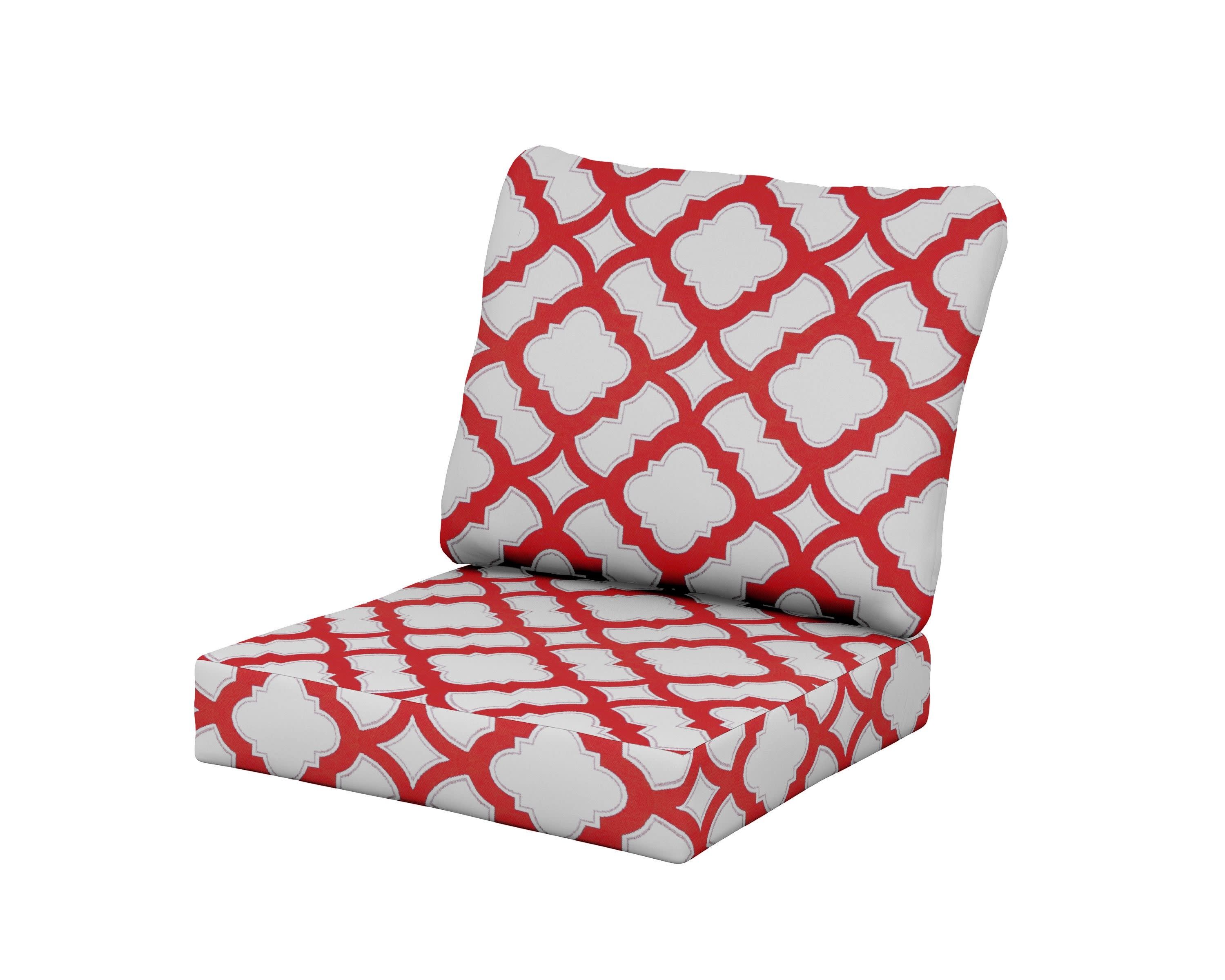 Classics Seat/Back Cushion Set in Trellis Crimson