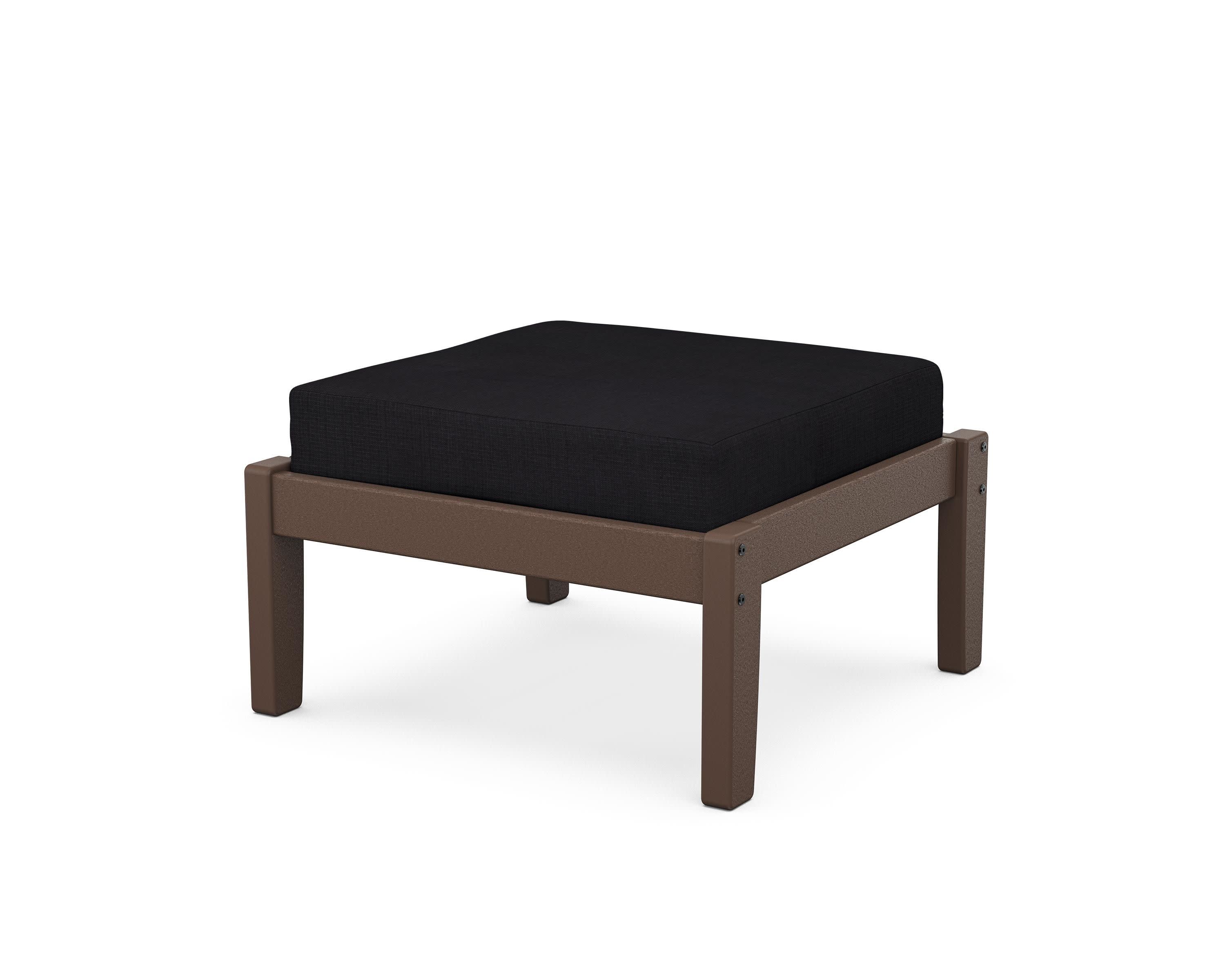 Deep Seating Ottoman in Mahogany / Midnight Linen