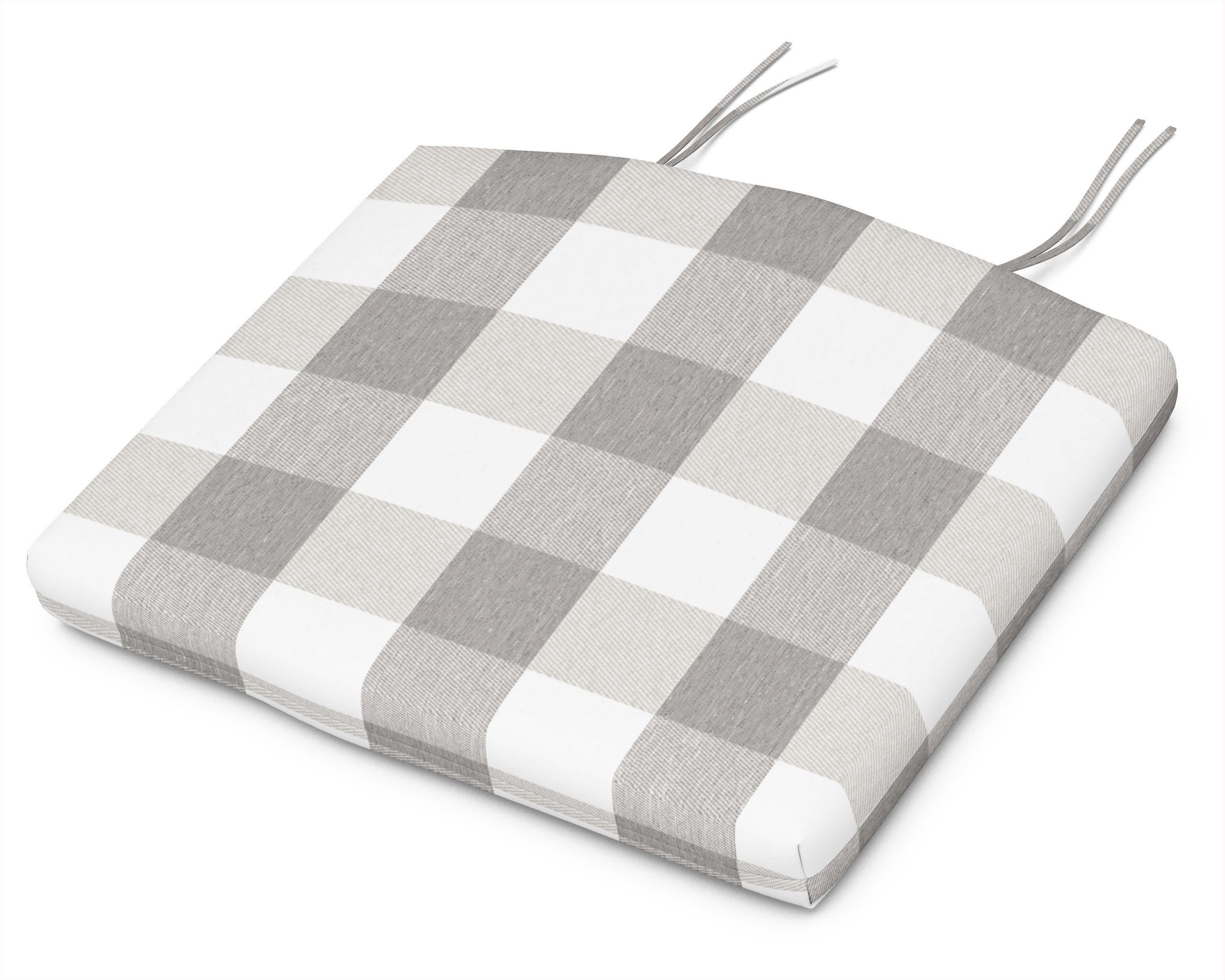 Standard Seat Cushion 18"D x 22"W x 2.5"H in Buffalo Plaid Grey Mist