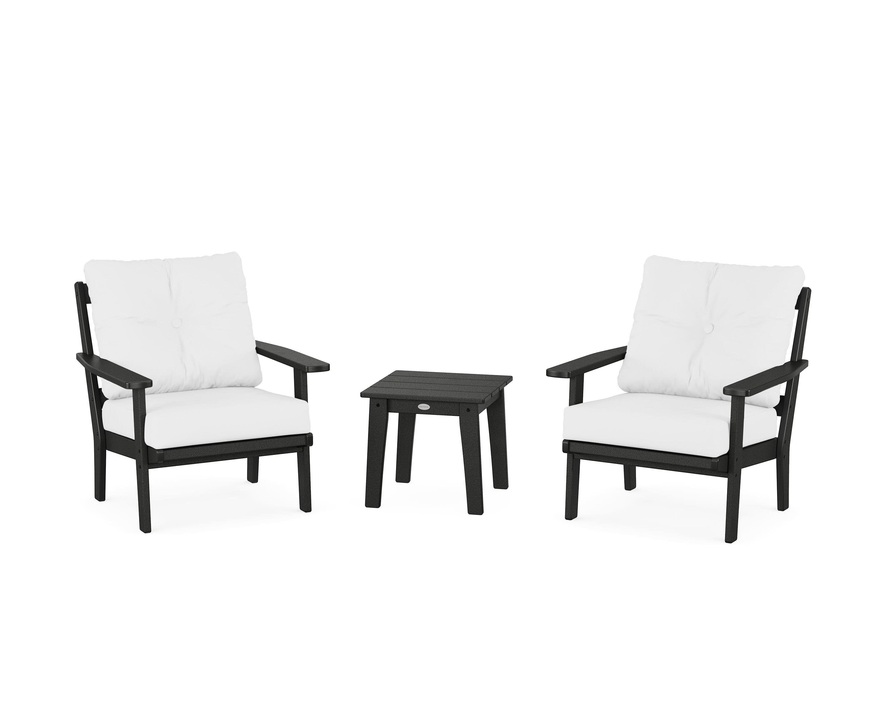 Prairie 3-Piece Deep Seating Set in Black / Natural
