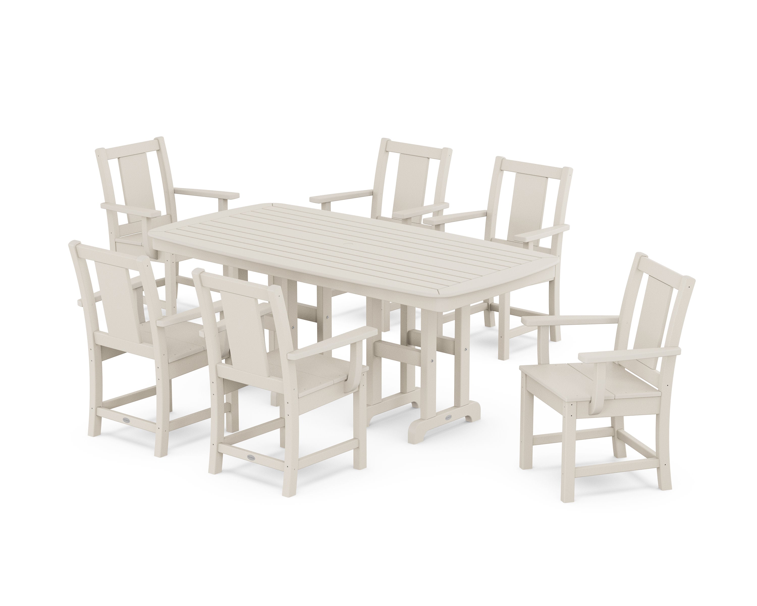 Prairie Arm Chair 7-Piece Dining Set in Sand