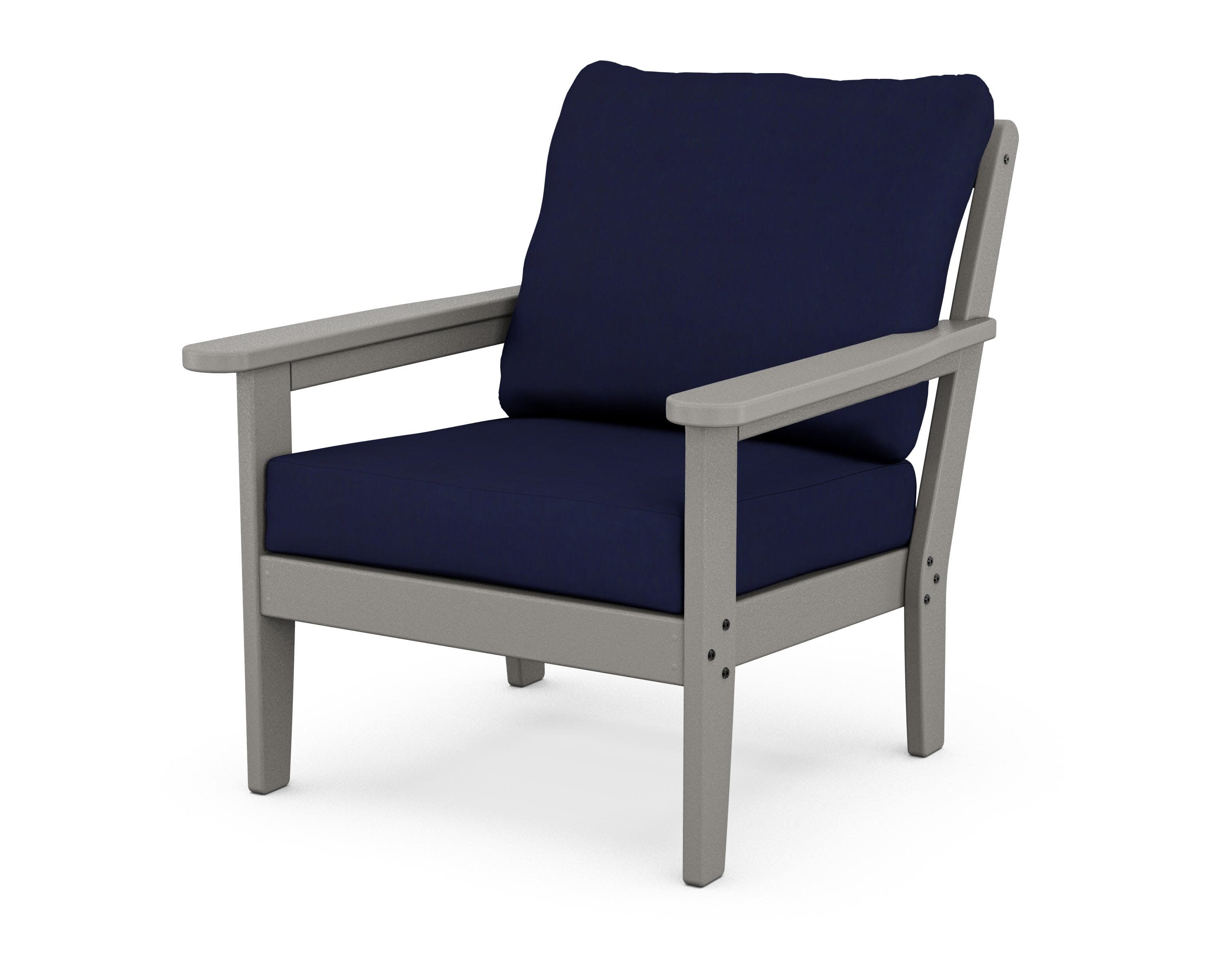 Cottage Deep Seating Chair in Slate Grey / Navy