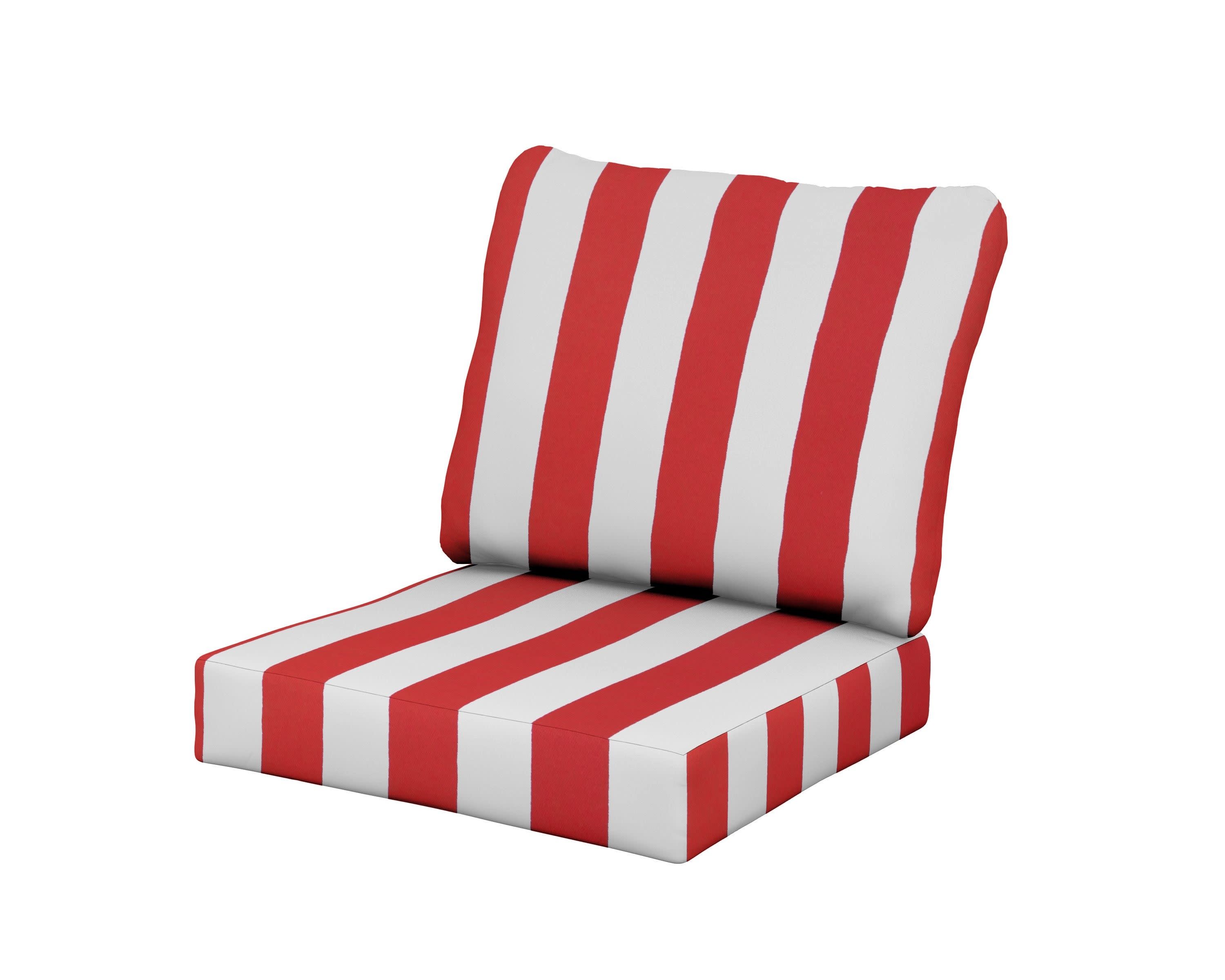 Classics Seat/Back Cushion Set in Cabana Stripe Crimson