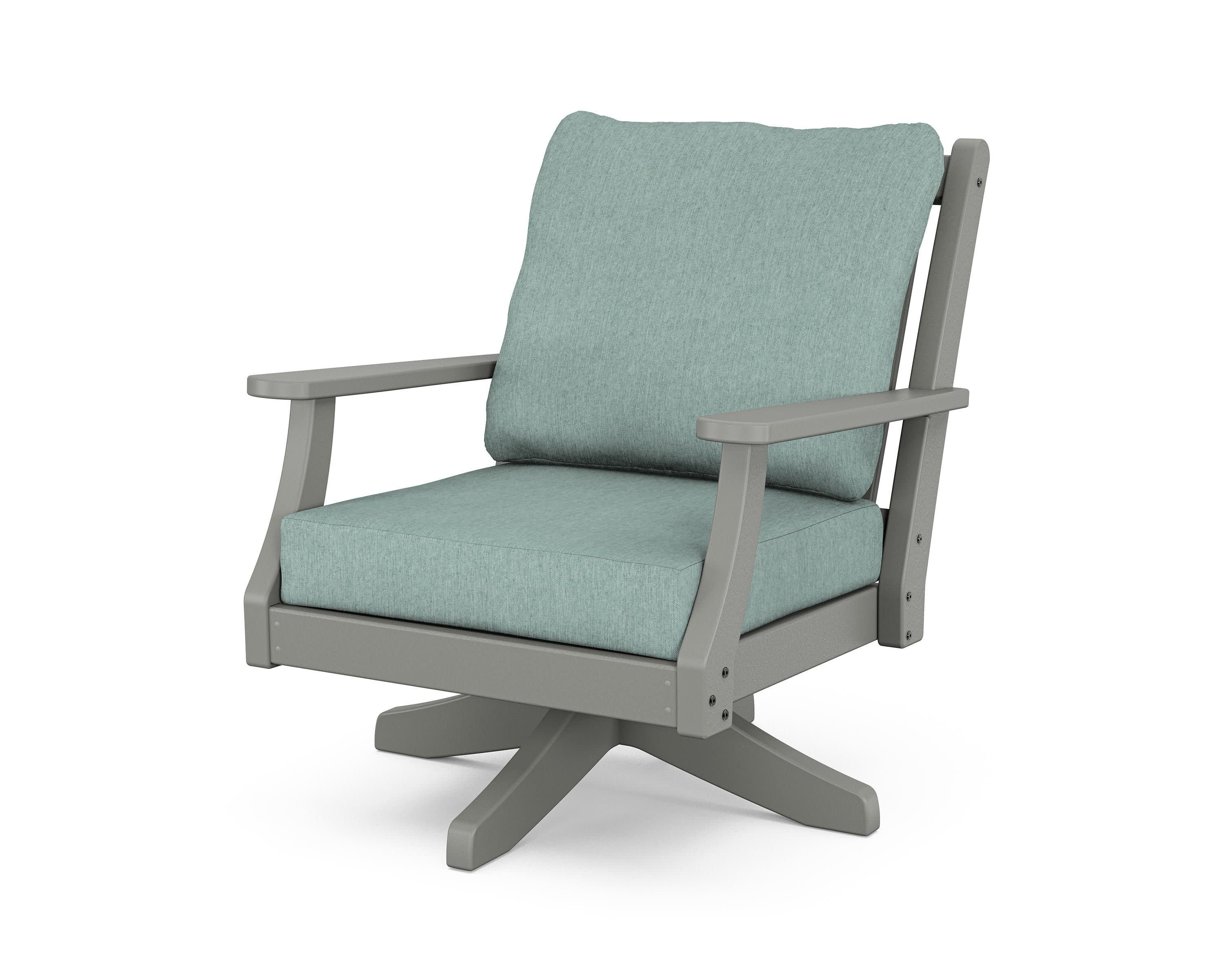 Wovendale Deep Seating Swivel Chair in Slate Grey / Glacier Spa