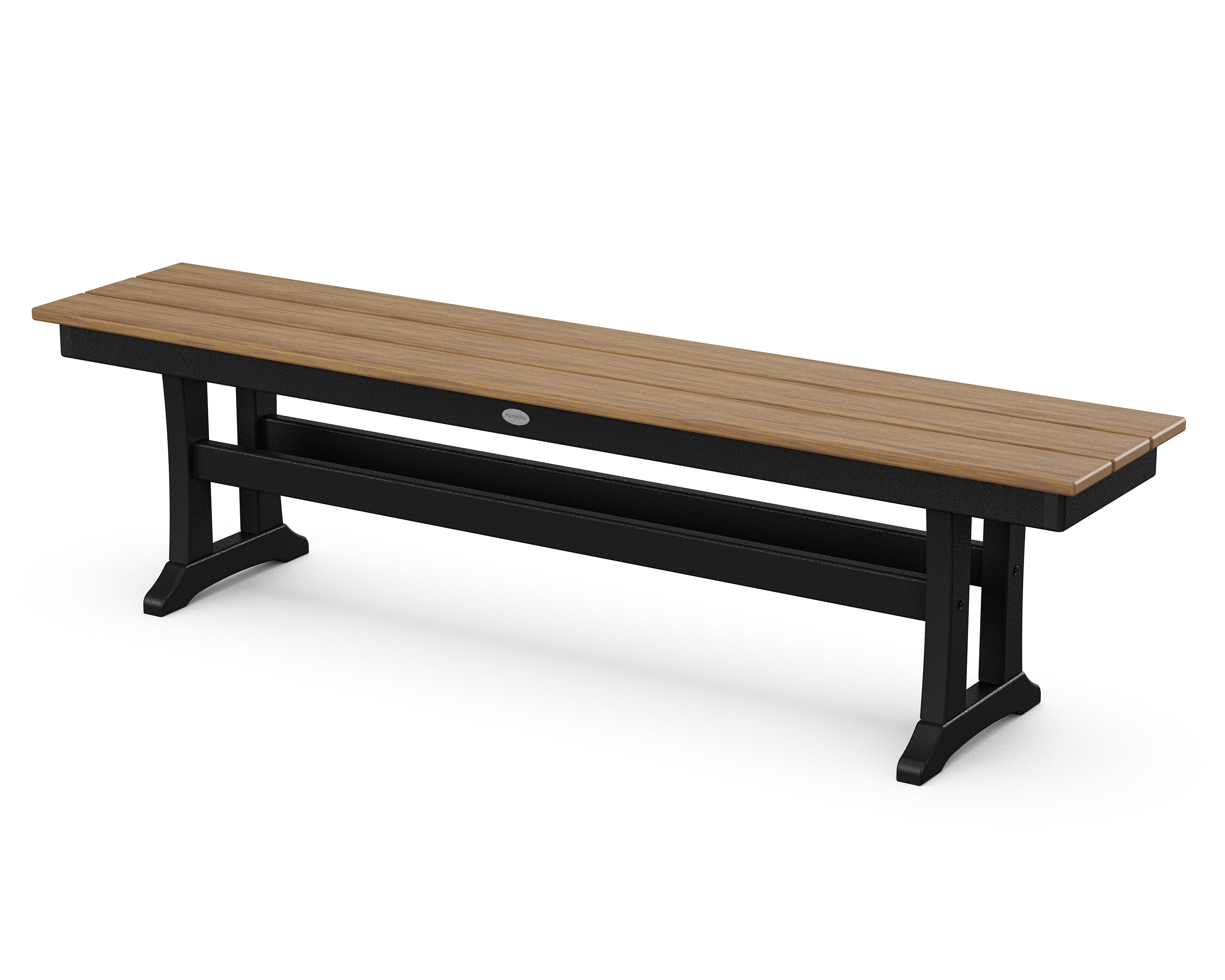 Farmhouse Trestle 65" Bench in Black / Natural