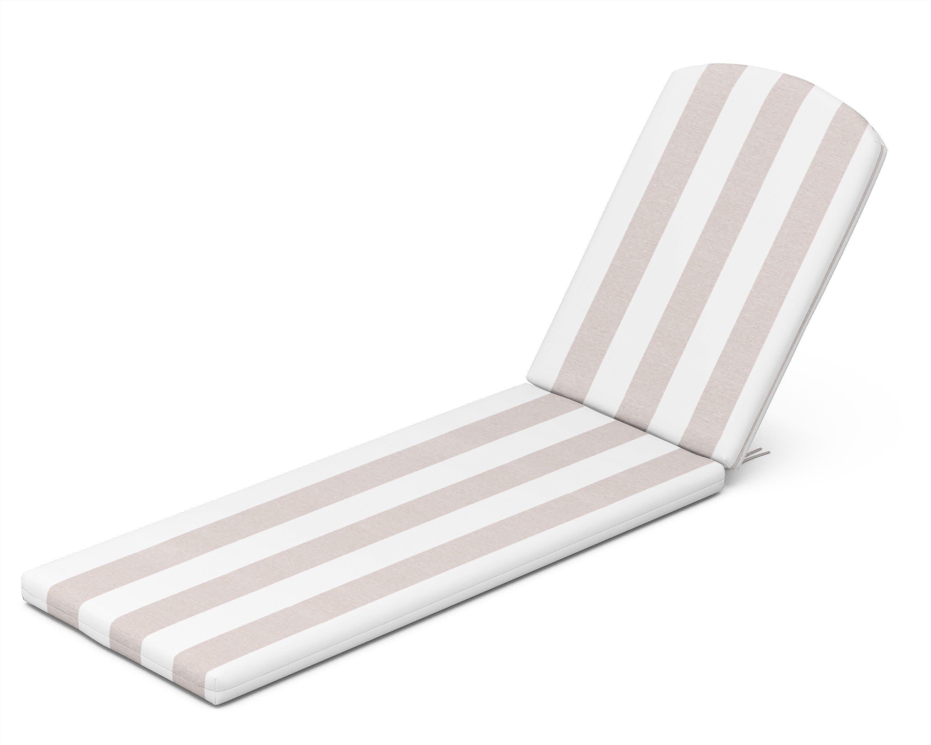 Chaise Cushion in Cabana Stripe Dune Burlap