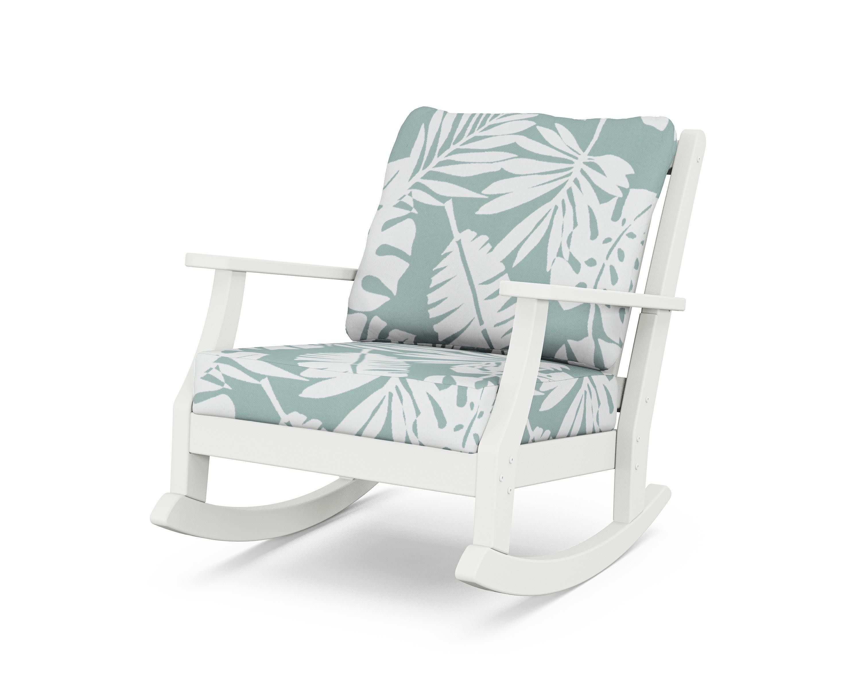 Wovendale Deep Seating Rocking Chair in White / Leaf Glacier Spa