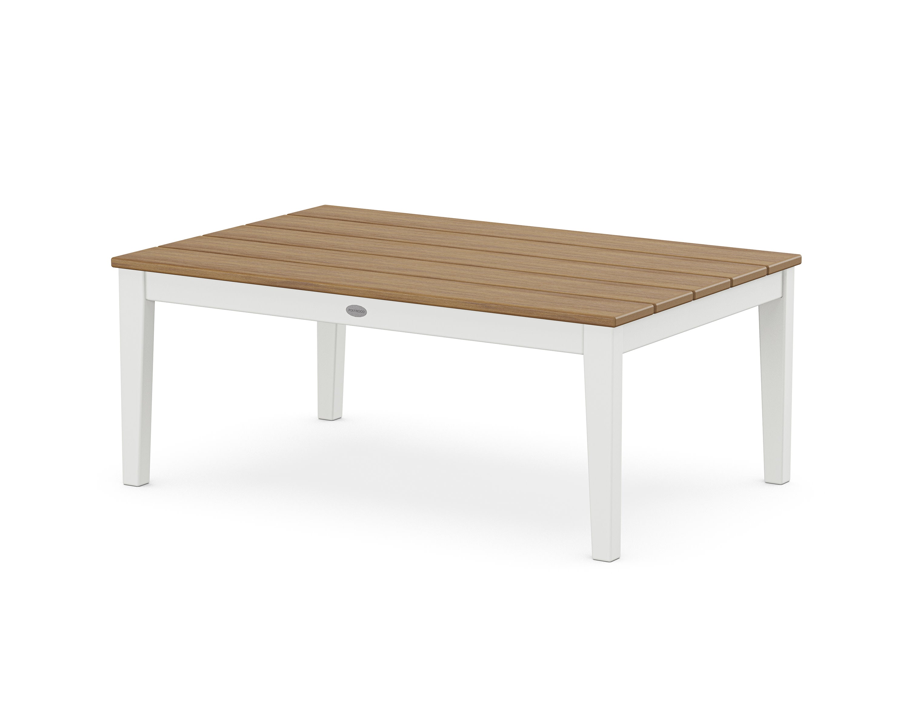 Newport 28" x 42" Coffee Table in White / Natural