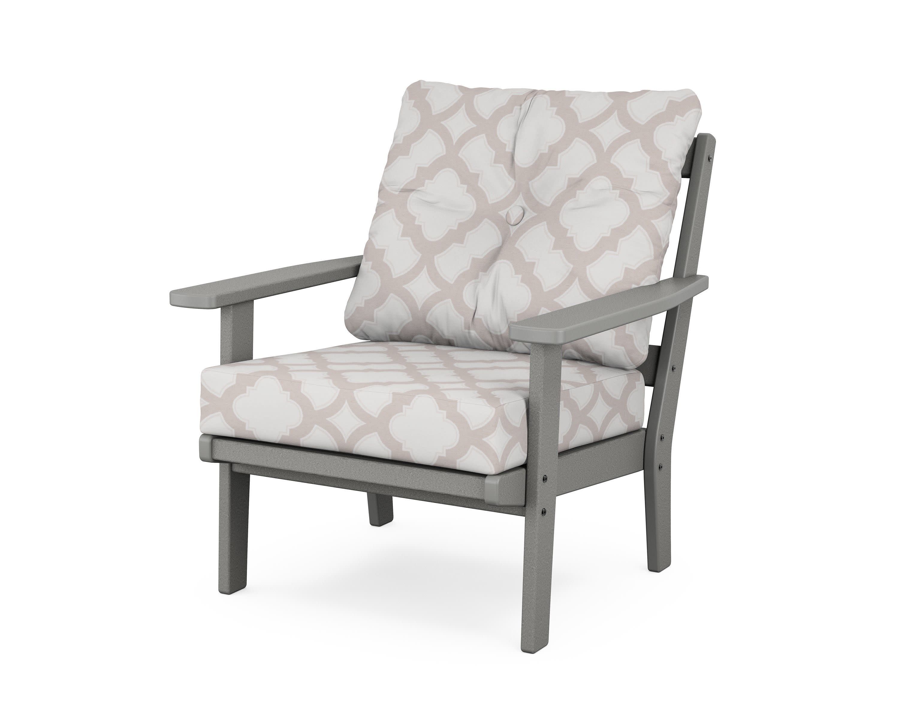 Prairie Deep Seating Chair in Slate Grey / Trellis Dune Burlap