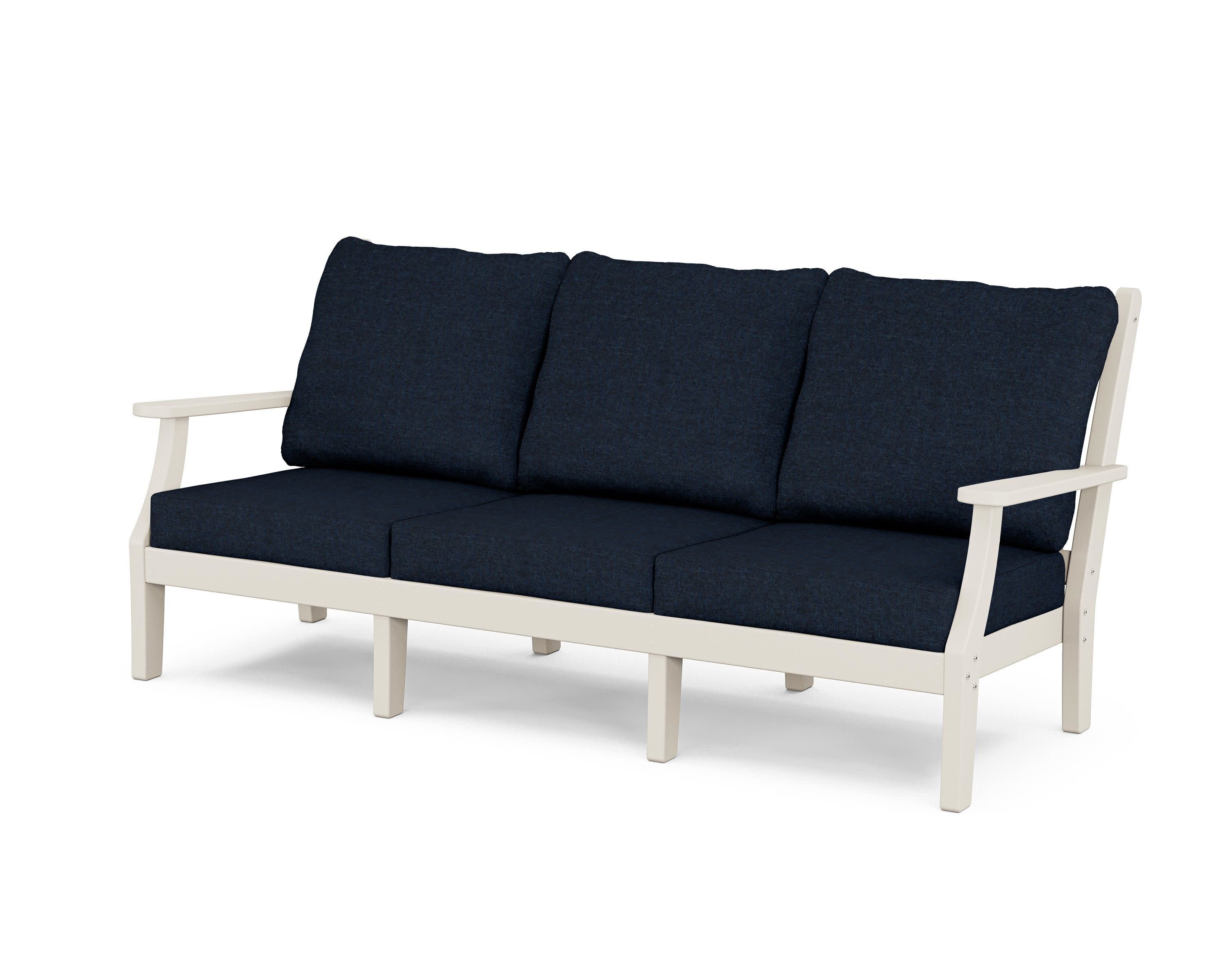 Wovendale Deep Seating Sofa in Sand / Marine Indigo