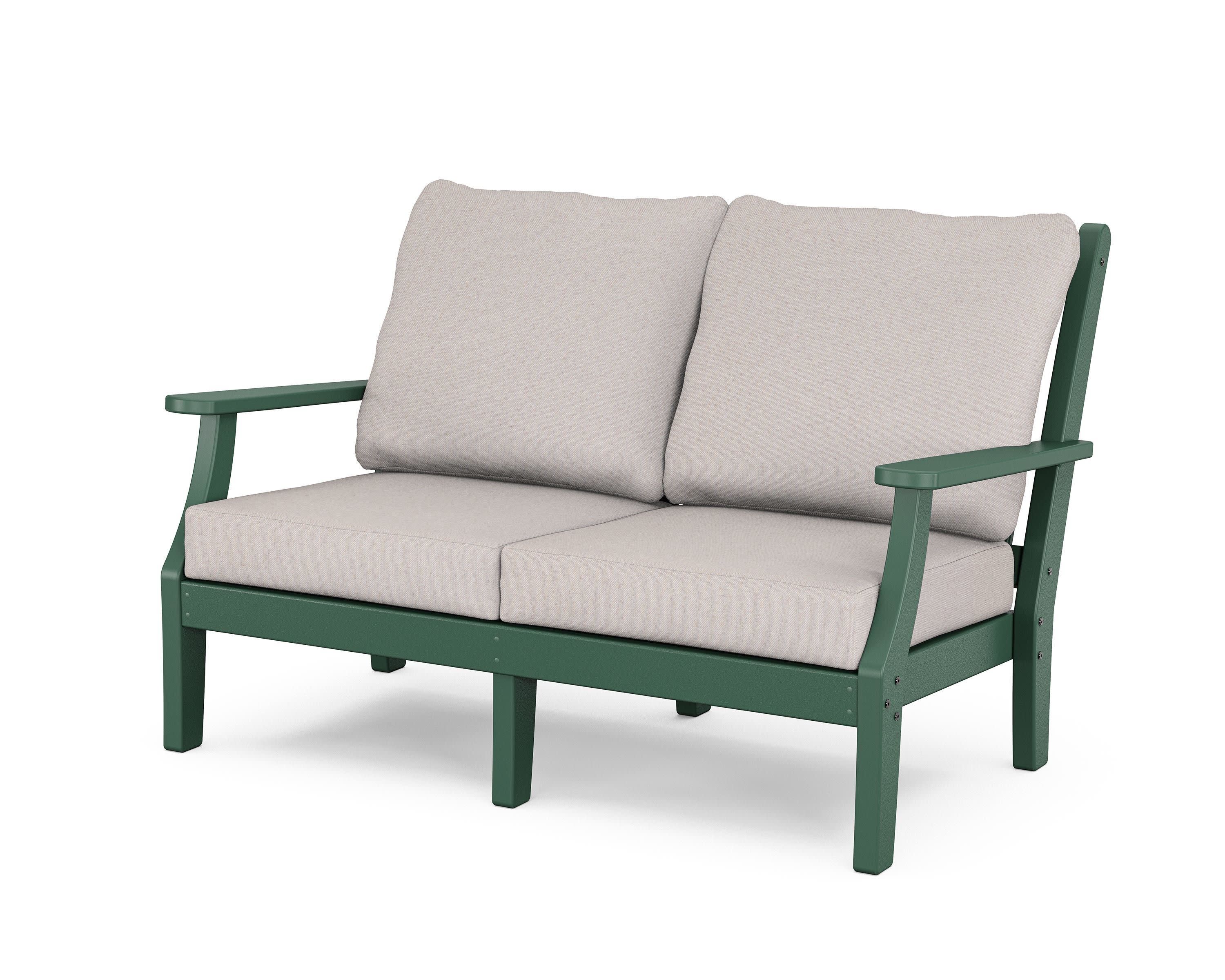 Wovendale Deep Seating Loveseat in Green / Dune Burlap