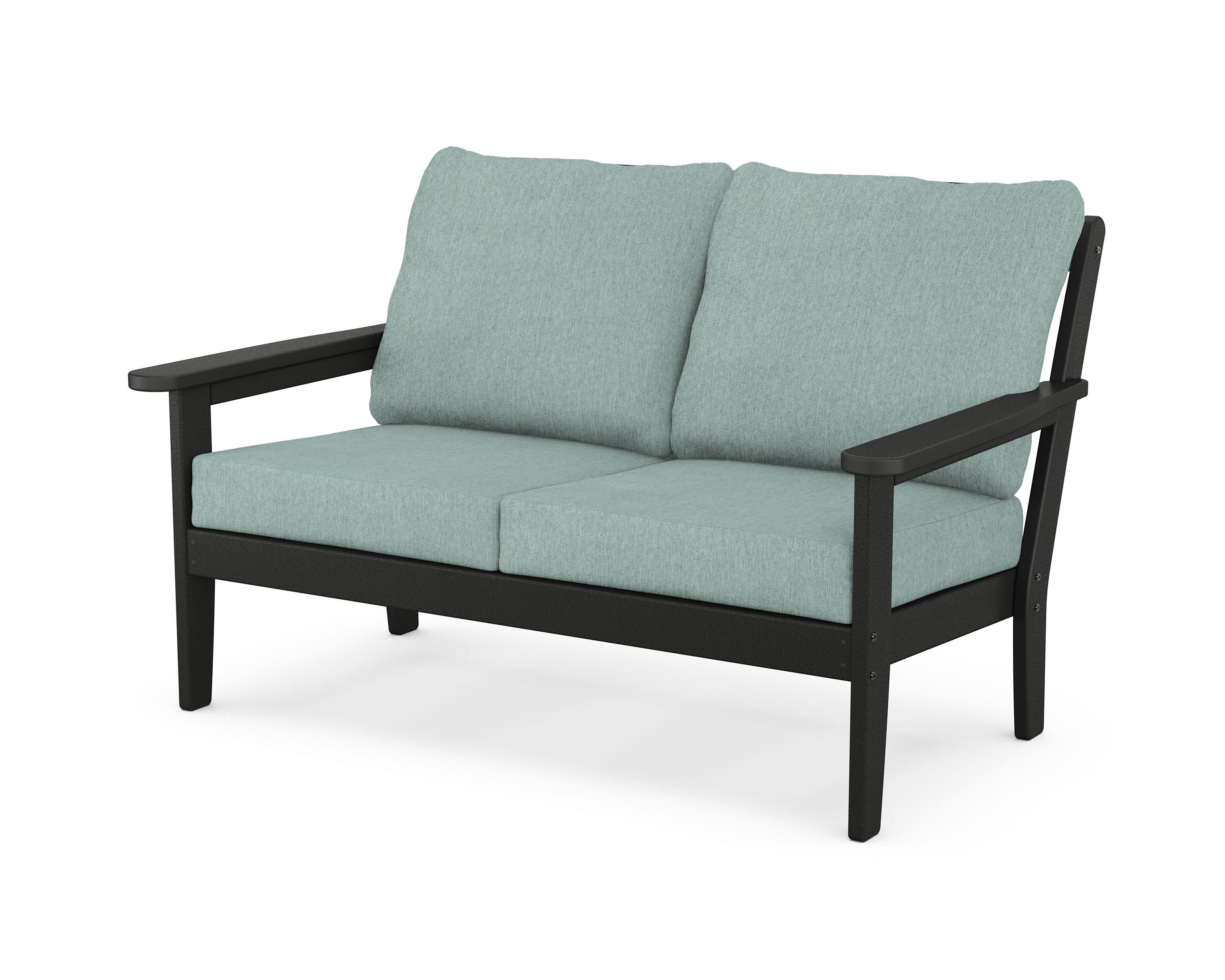 Cottage Deep Seating Loveseat in Black / Glacier Spa