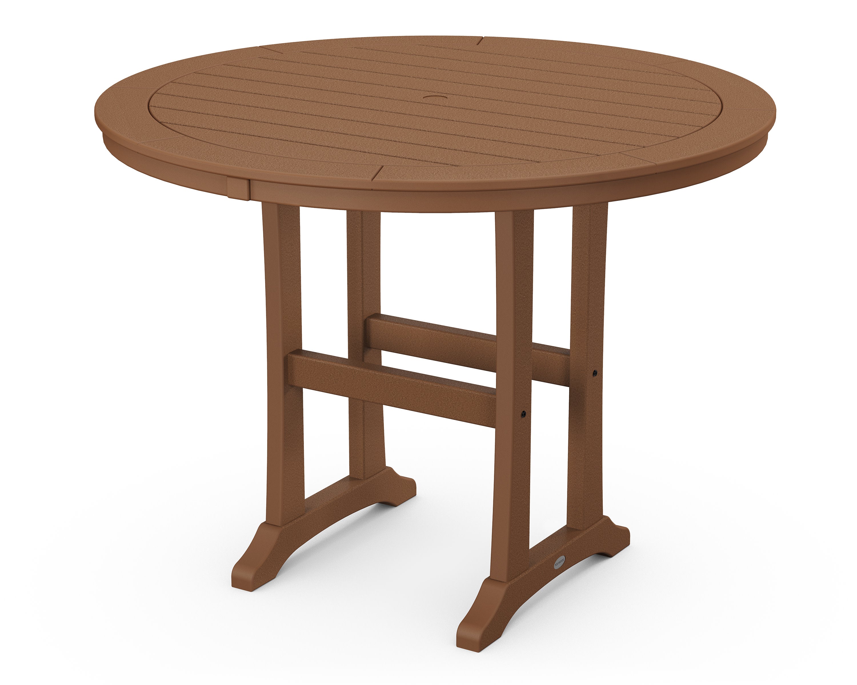 Nautical Trestle 48" Round Counter Table in Teak
