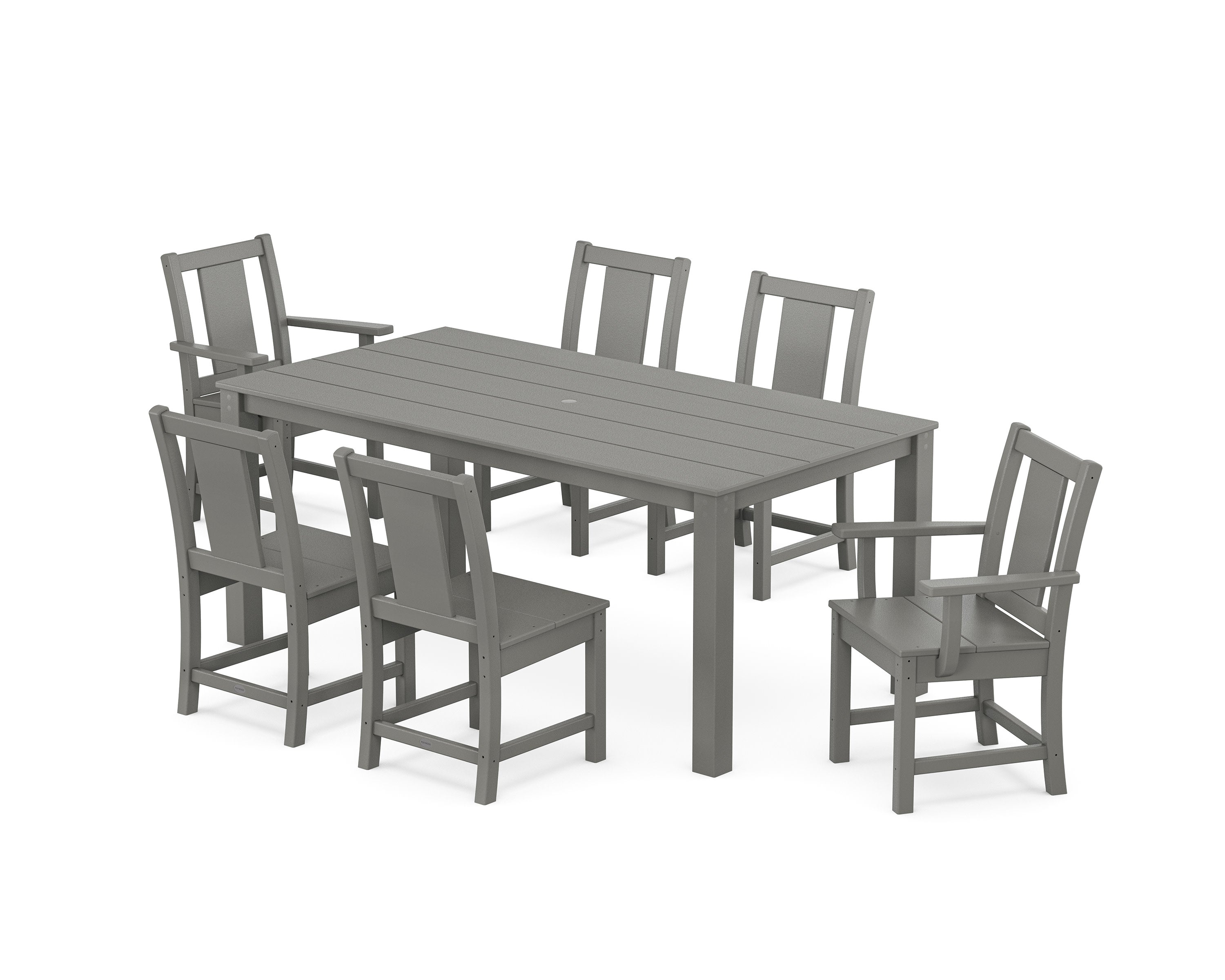 Prairie 7-Piece Parsons Dining Set in Slate Grey