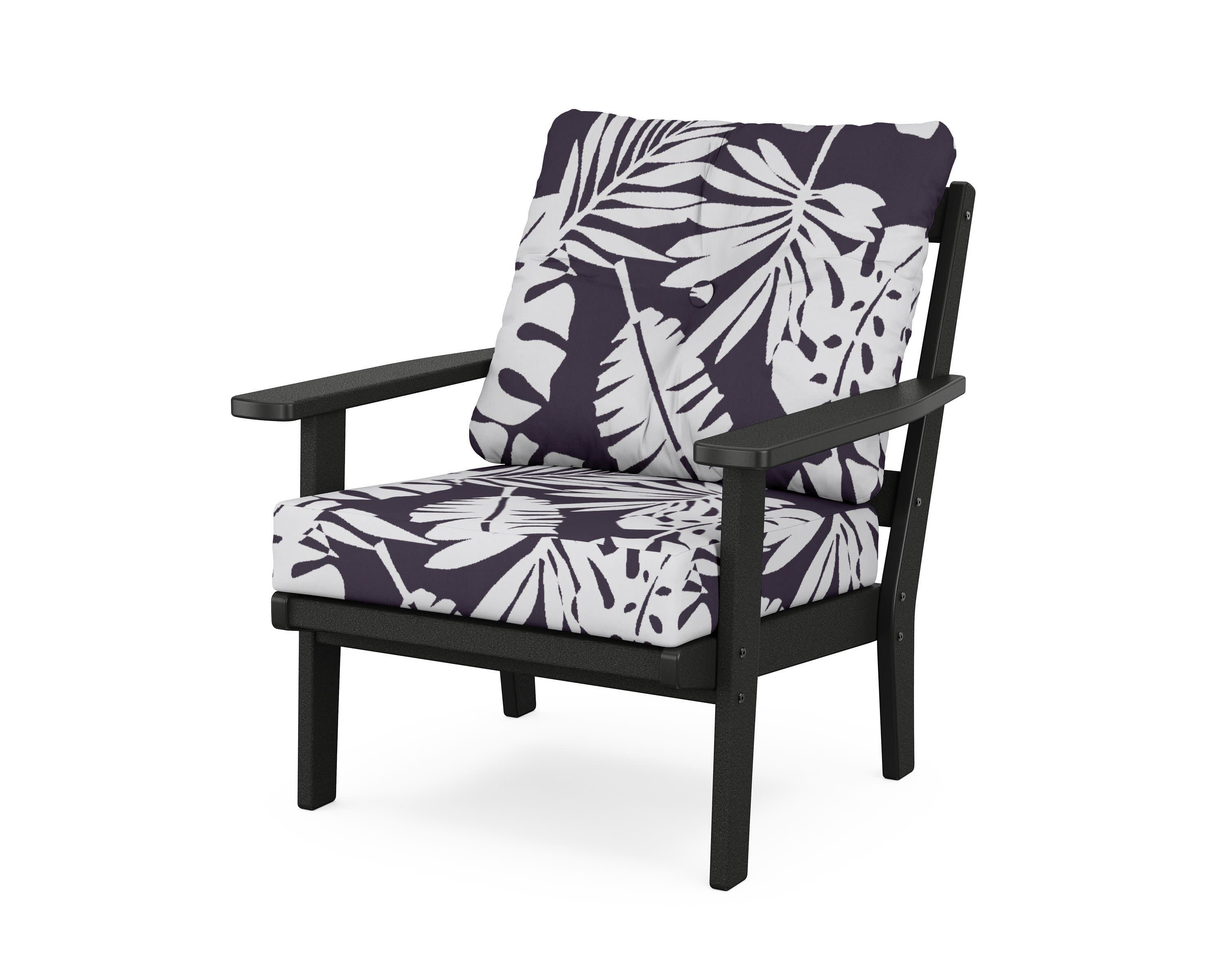 Prairie Deep Seating Chair in Black / Leaf Navy