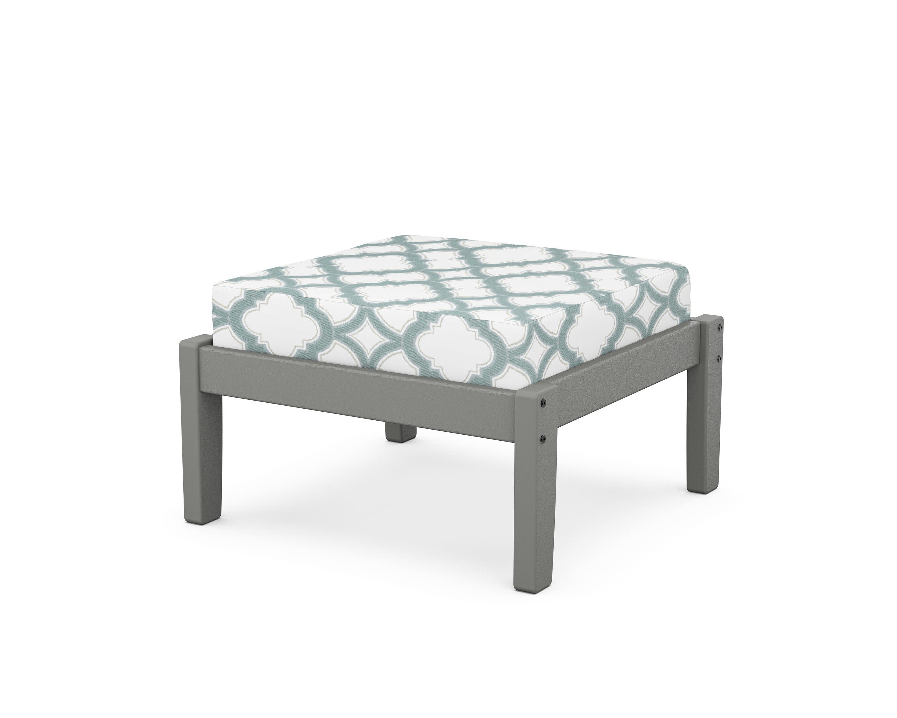 Deep Seating Ottoman in Slate Grey / Trellis Glacier Spa