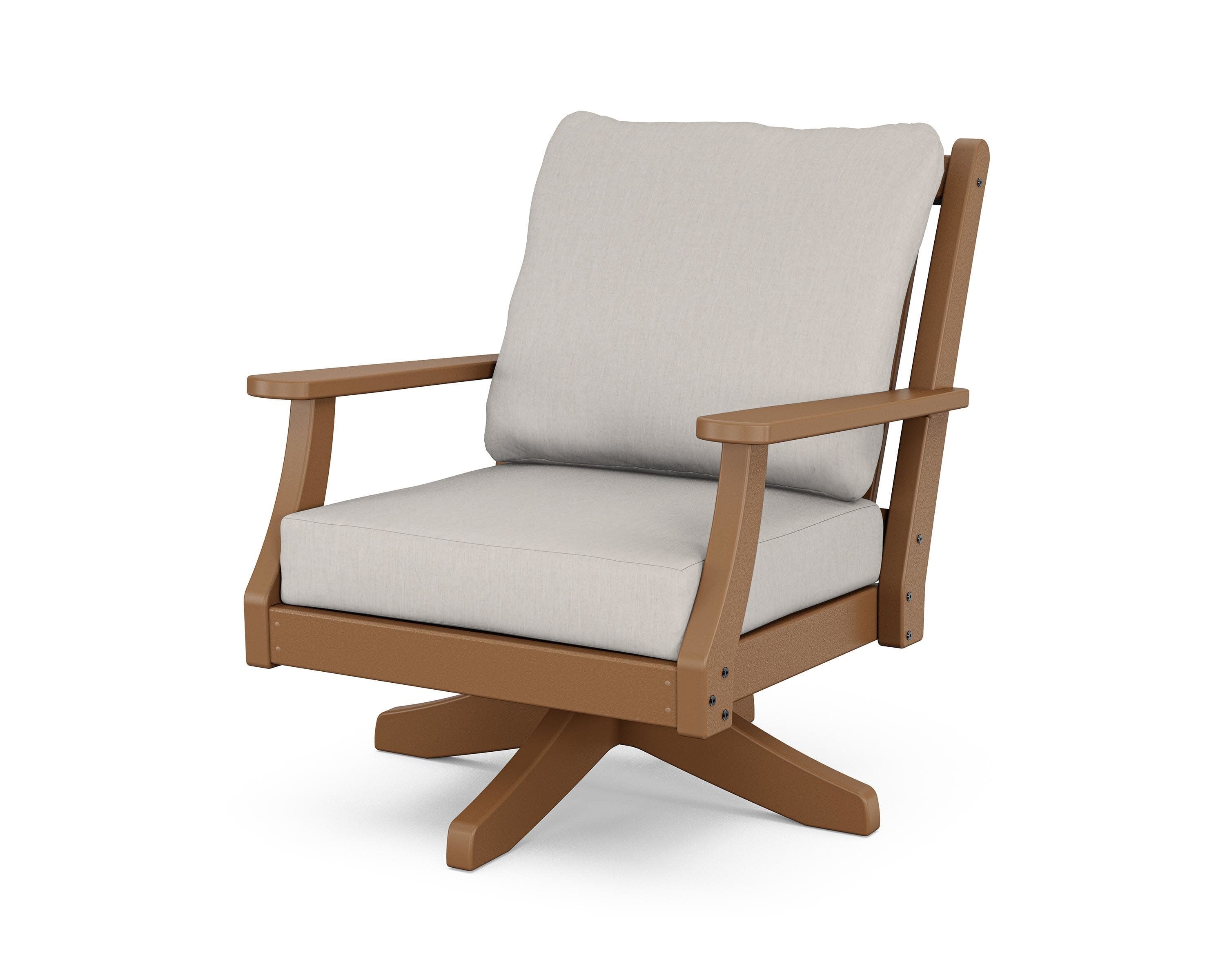 Wovendale Deep Seating Swivel Chair in Teak / Cast Ash