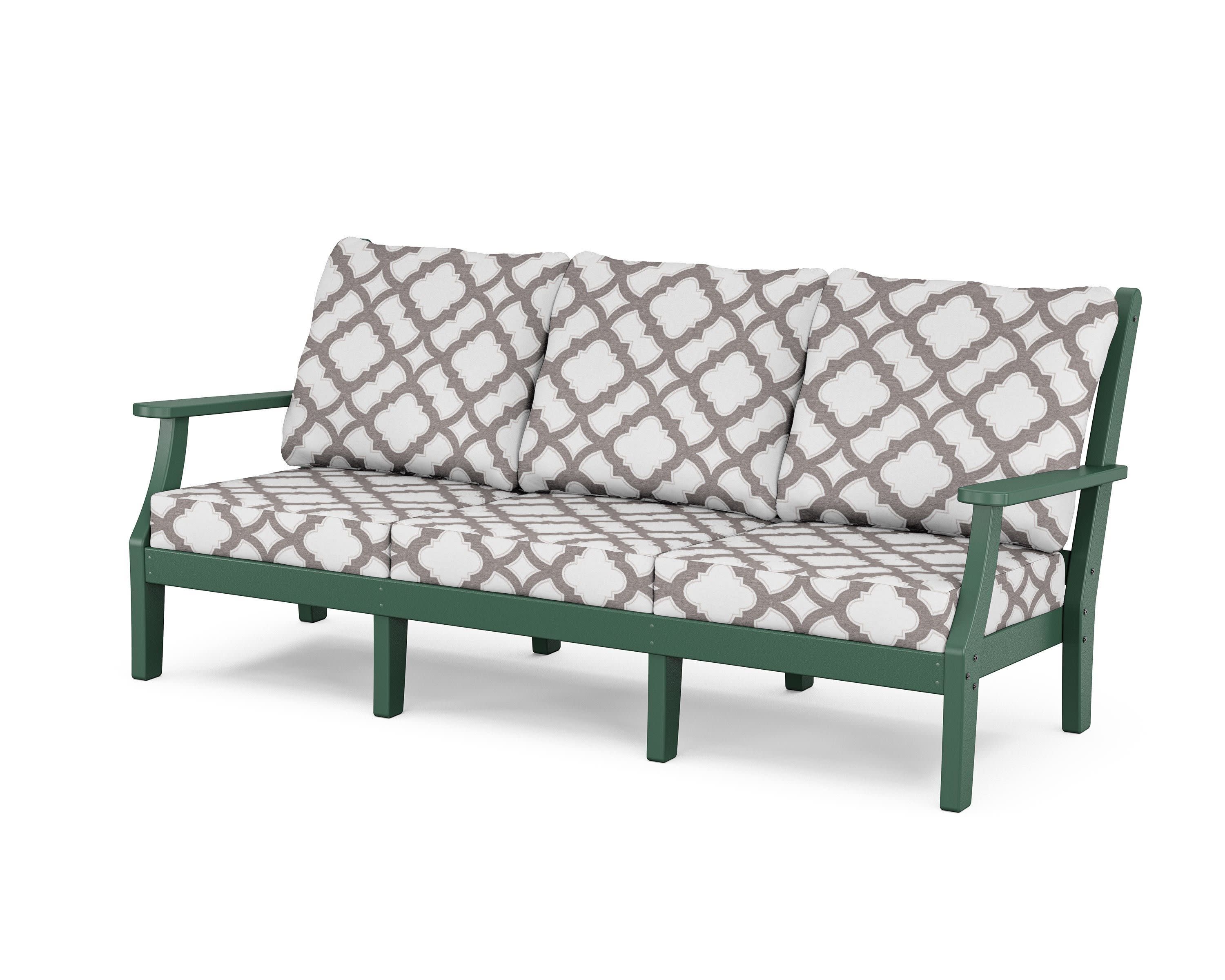 Wovendale Deep Seating Sofa in Green / Trellis Grey Mist
