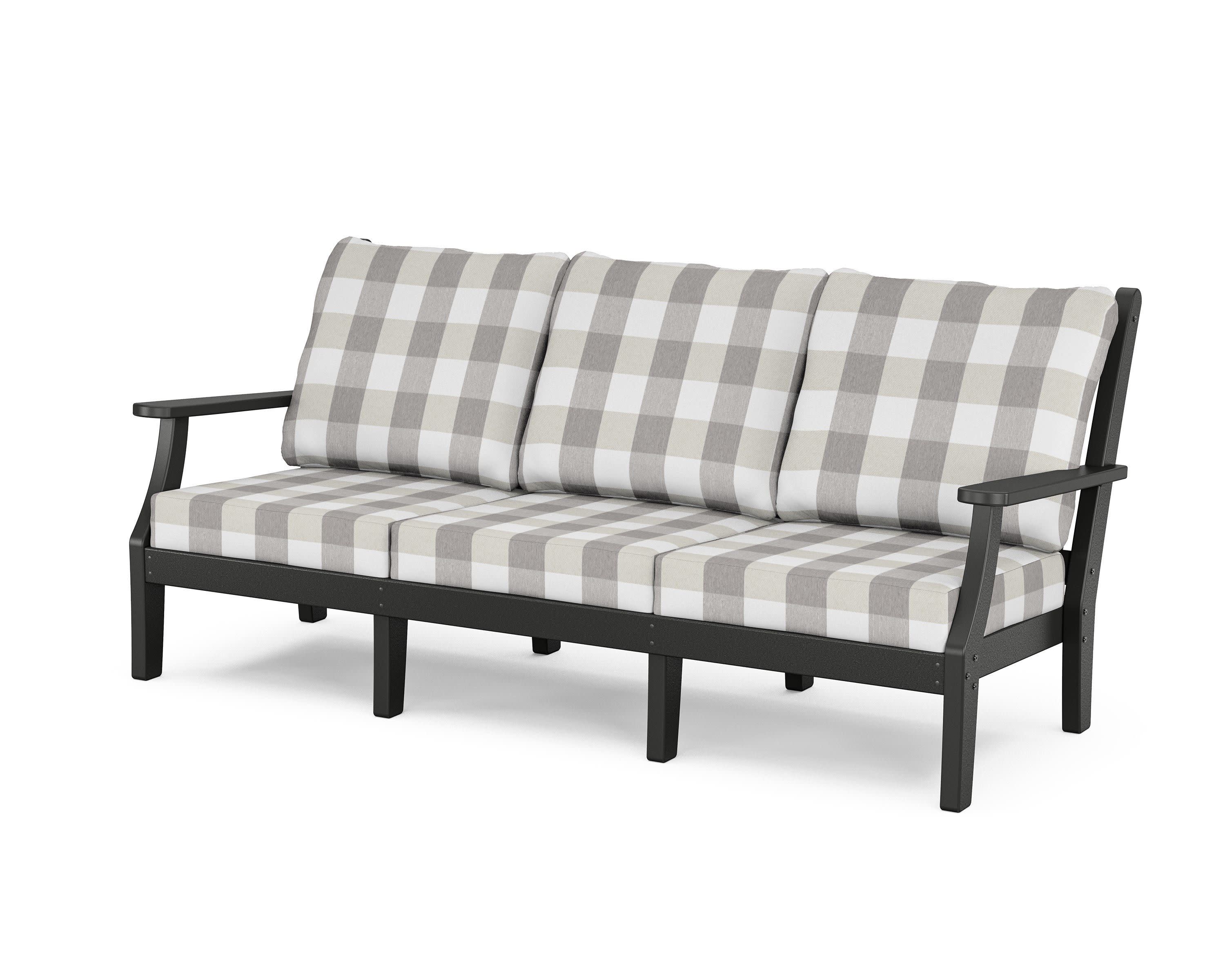 Wovendale Deep Seating Sofa in Black / Buffalo Plaid Grey Mist