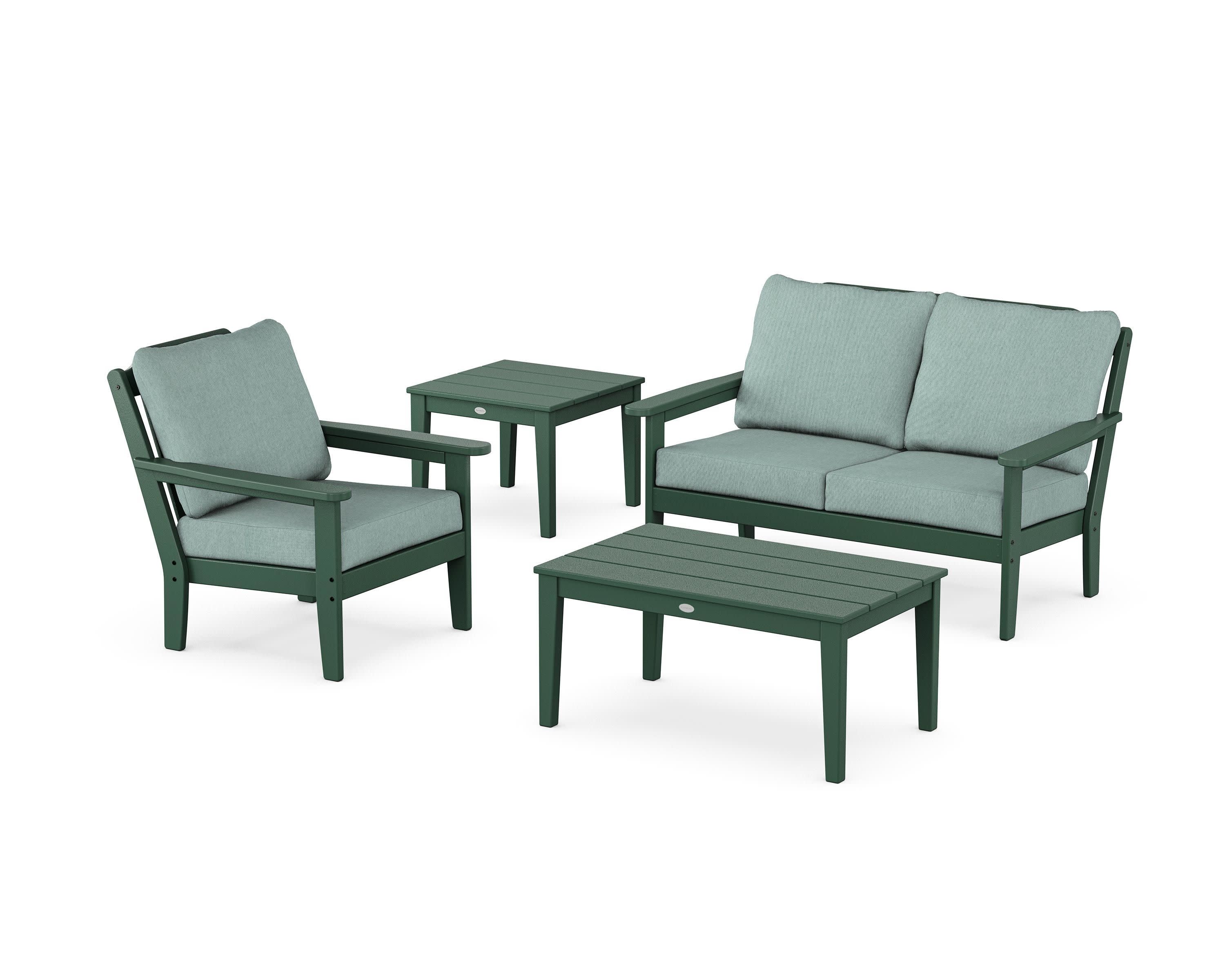 Wovendale 4-Piece Deep Seating Set in Green / Glacier Spa