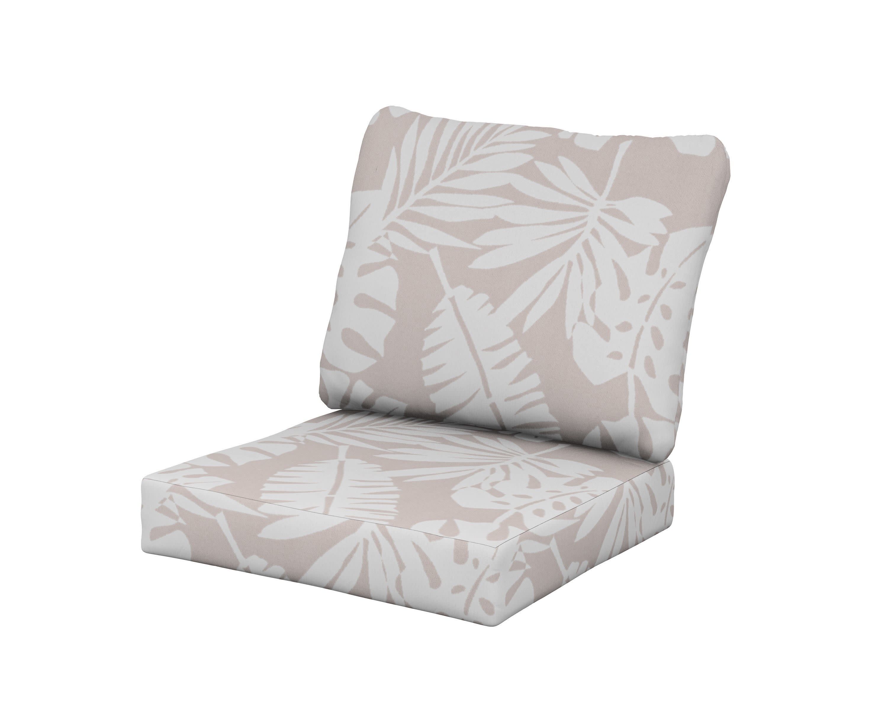 Classics Seat/Back Cushion Set in Leaf Dune Burlap