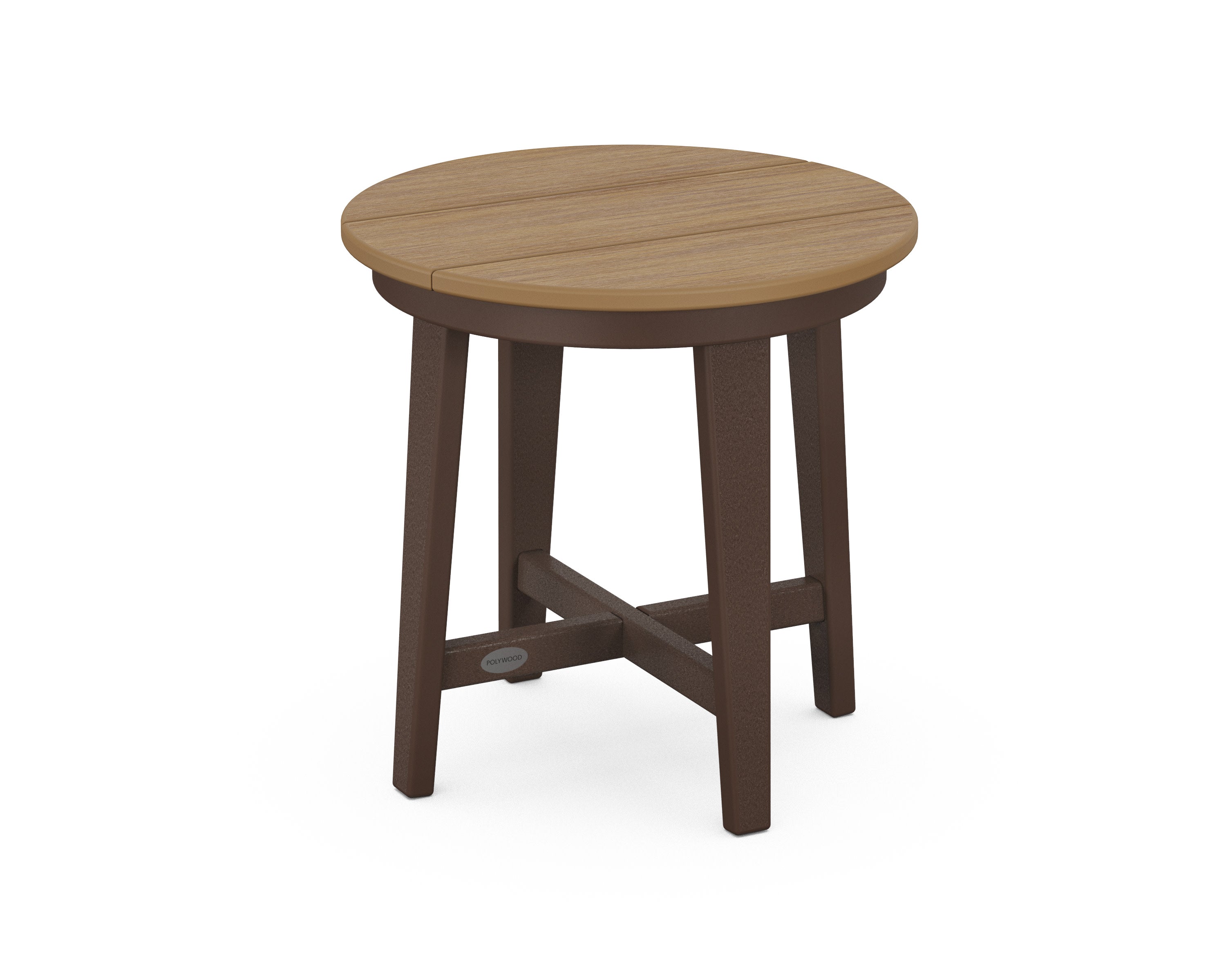 Newport 19" Round End Table in Mahogany / Natural