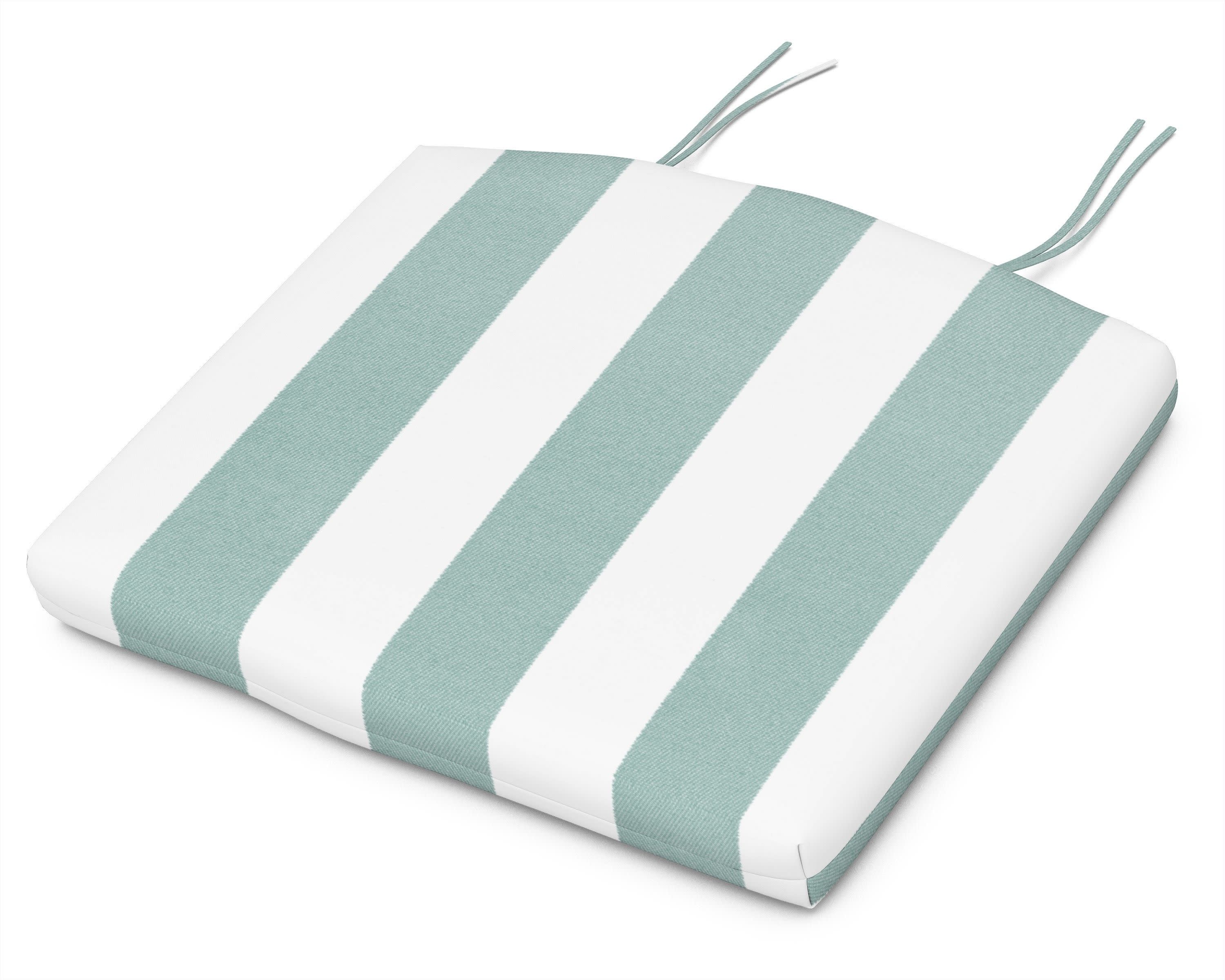 Standard Seat Cushion 18"D x 22"W x 2.5"H in Cabana Stripe Glacier Spa