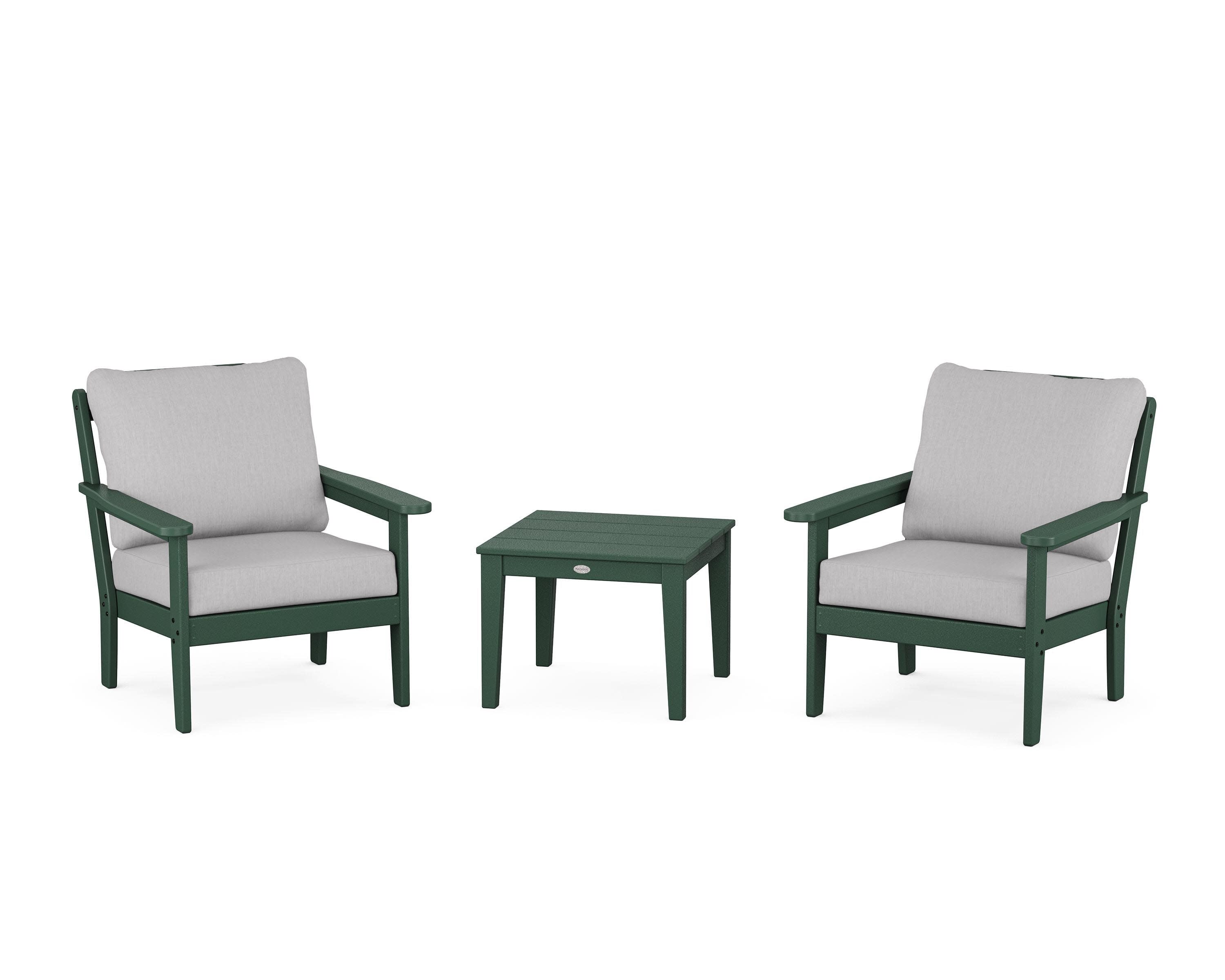 Cottage 3-Piece Deep Seating Set in Green / Granite